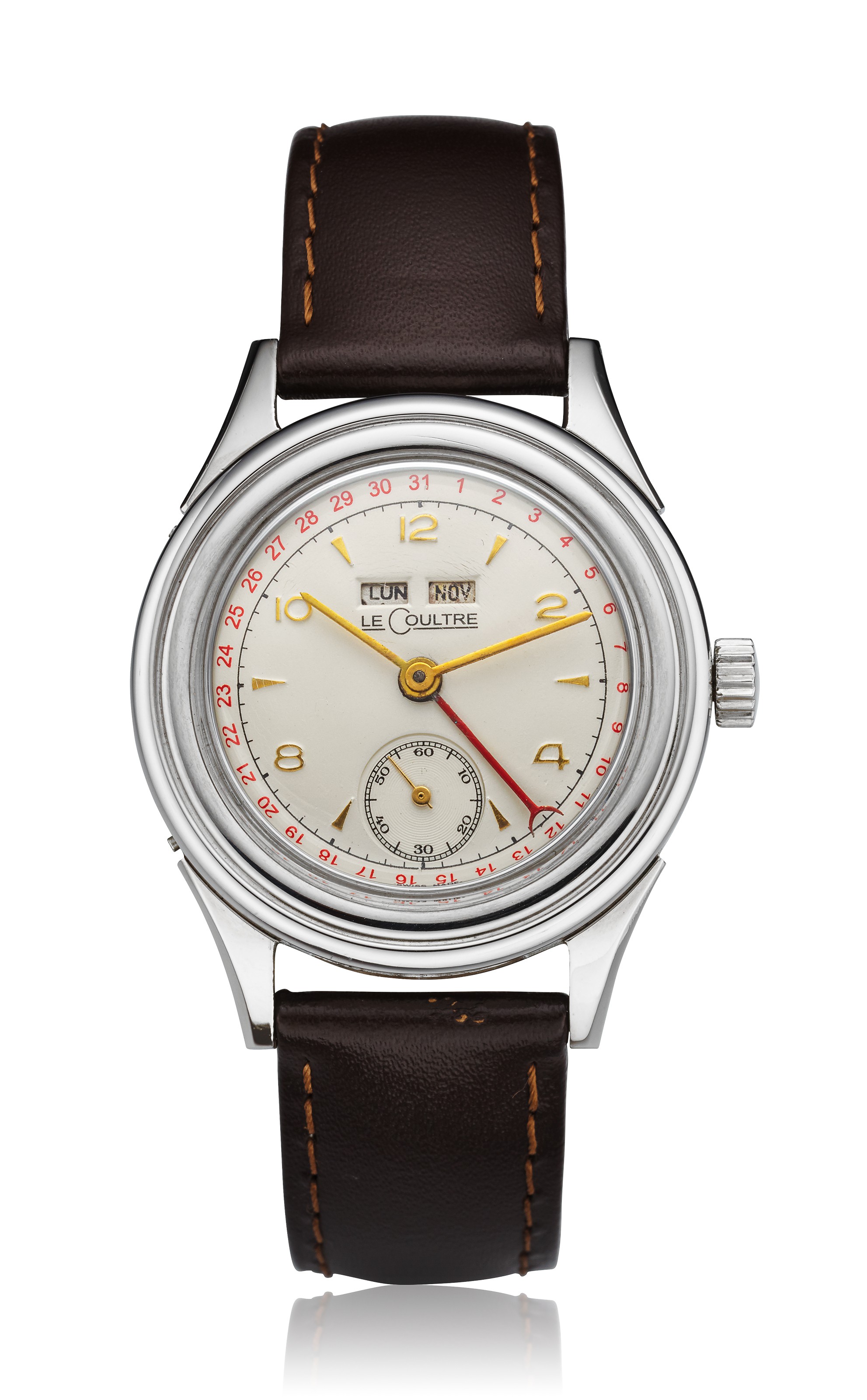 JAEGERLECOULTRE, STEEL TRIPLE CALENDAR WRISTWATCH, Christie’s