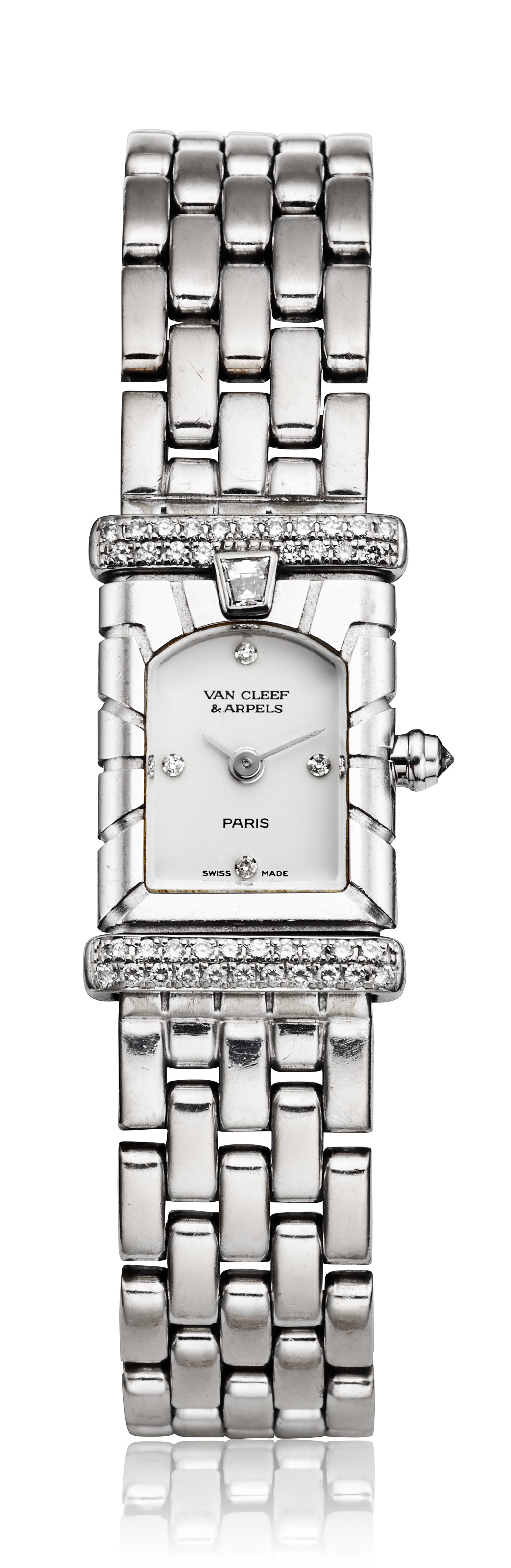 VAN CLEEF & ARPELS, 18K LADIES' FAÇADE WRISTWATCH WITH DIAMONDS