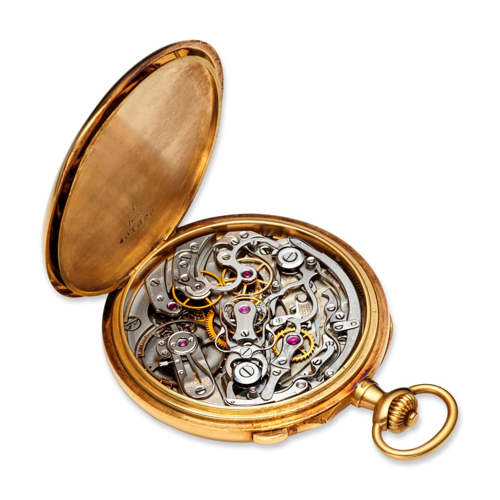 PATEK PHILIPPE, 18K OPENFACE SPLITSECONDS CHRONOGRAPH POCKET WATCH