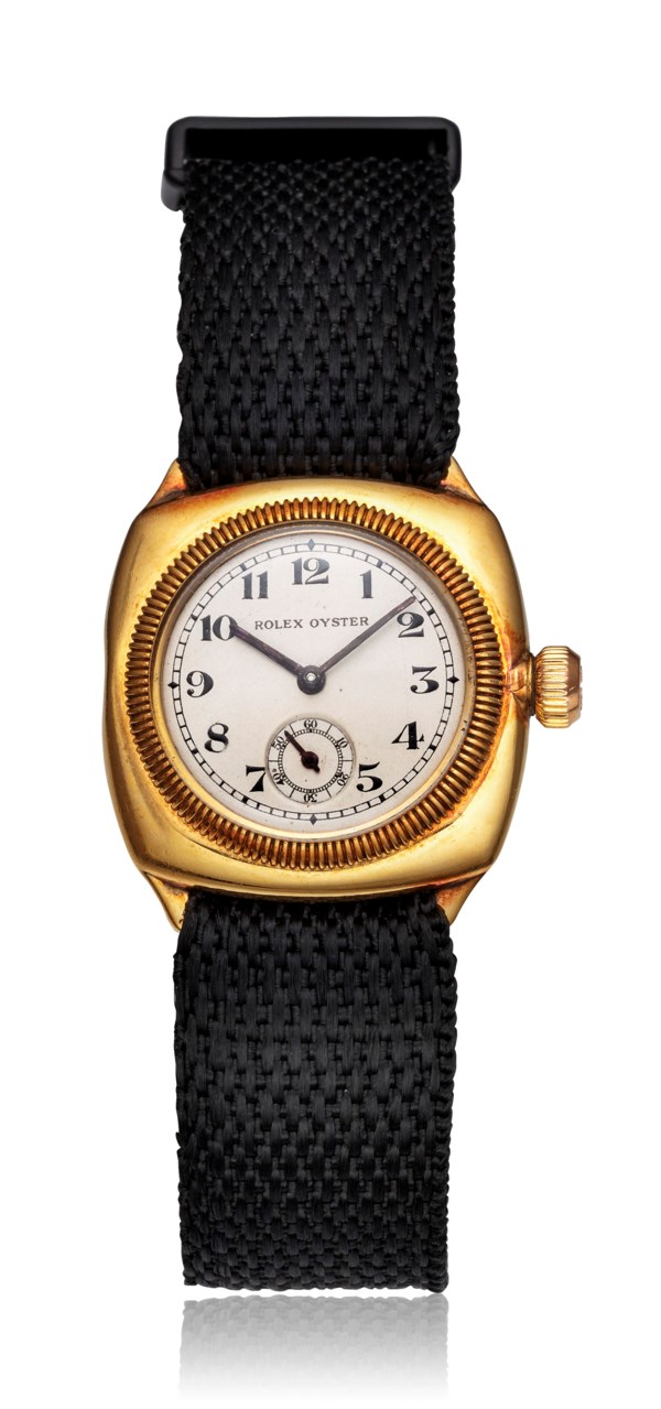 ROLEX, 18K OYSTER CUSHION-SHAPED CASE, Christie's