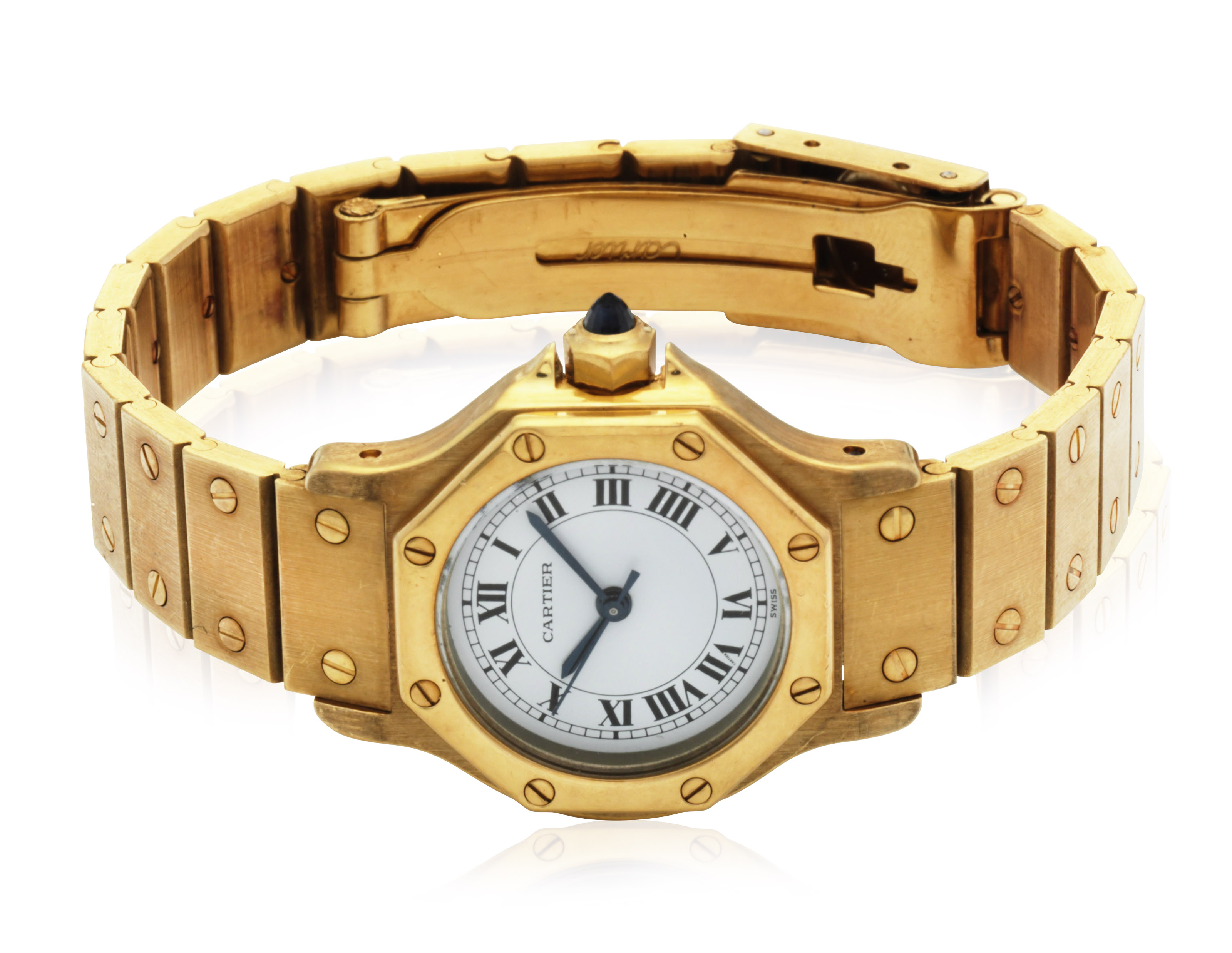 Cartier santos octagon gold deals