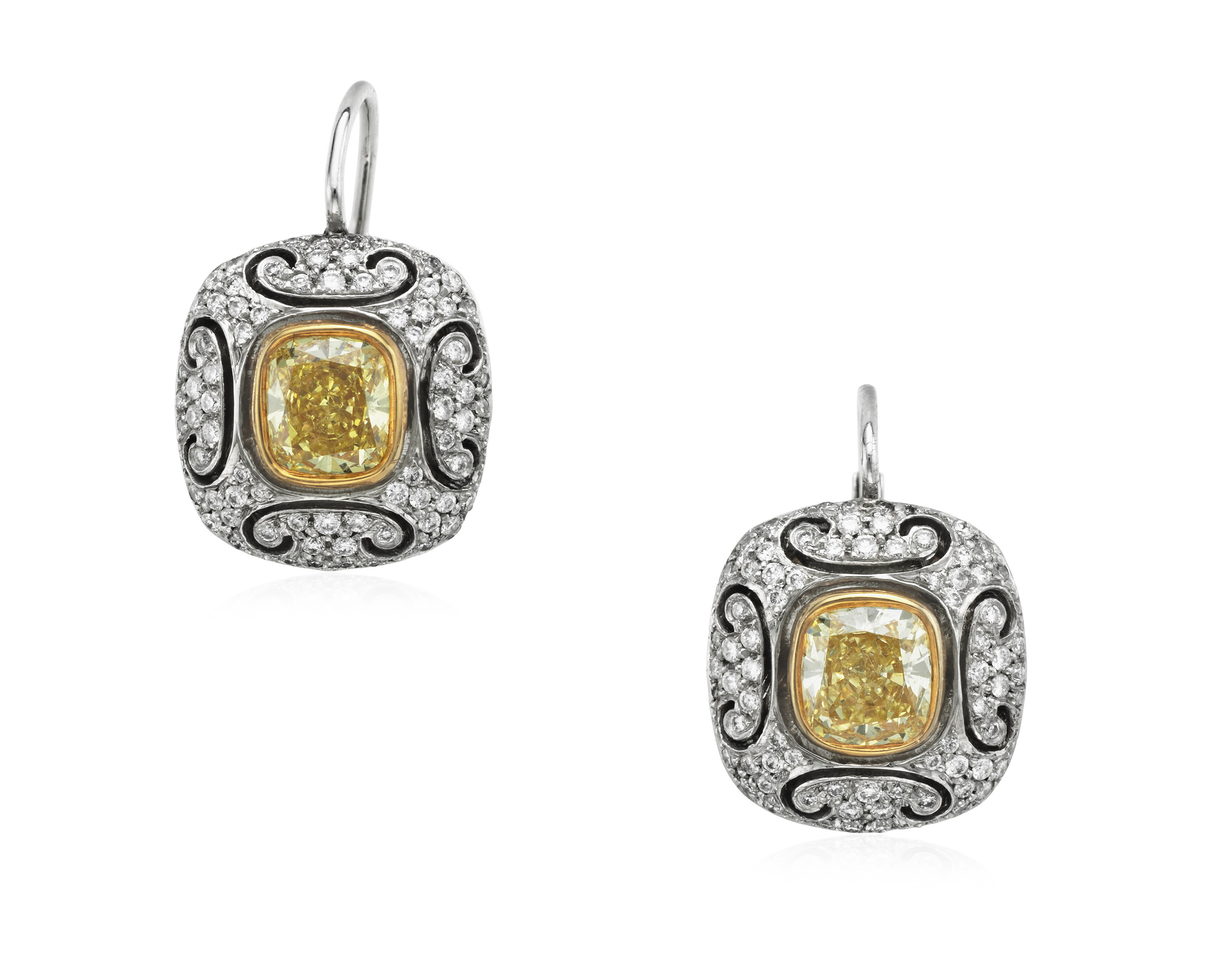 TIFFANY & CO. COLORED DIAMOND AND DIAMOND EARRINGS, Christie’s