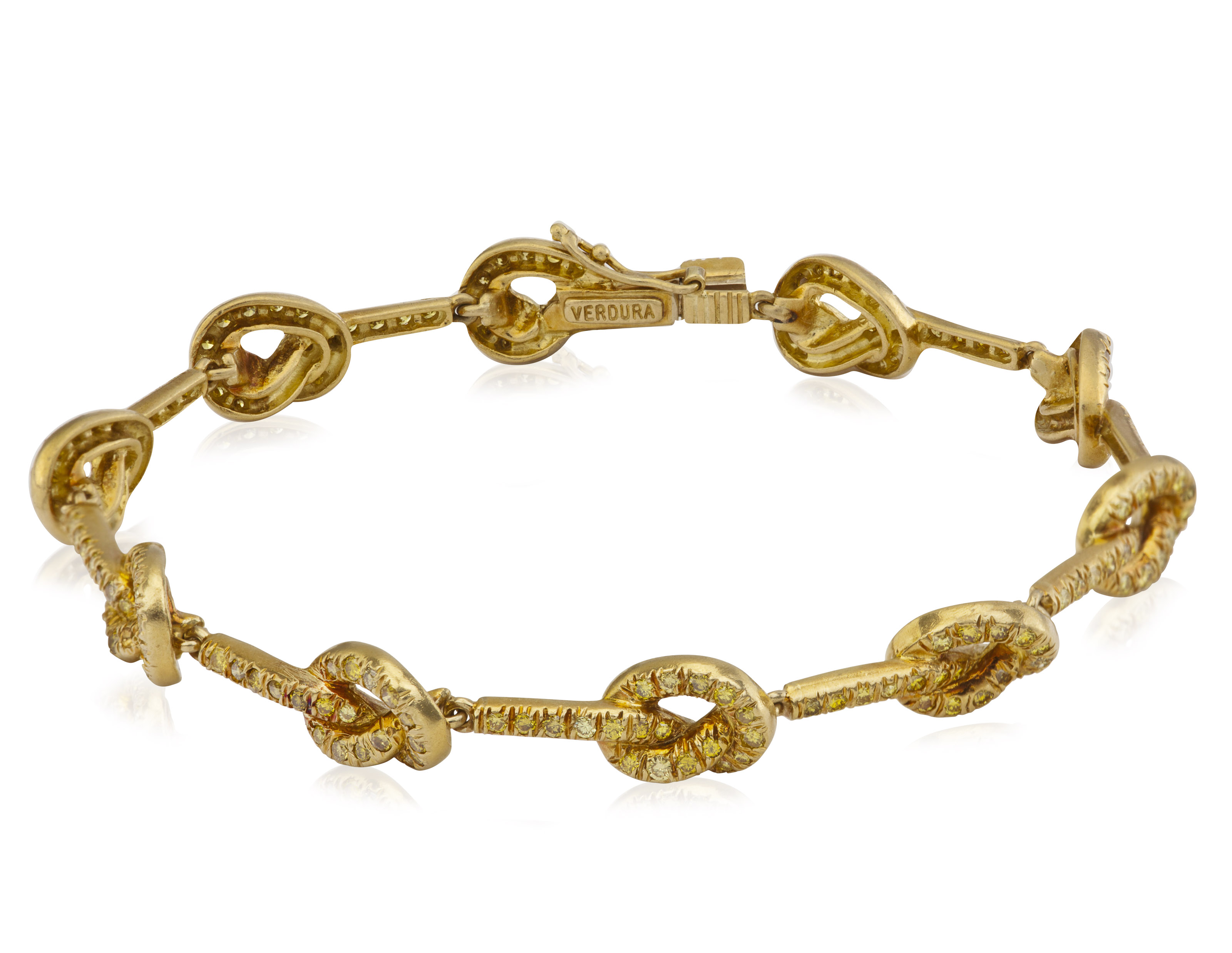 VERDURA COLORED DIAMOND AND GOLD KNOT BRACELET, Christie’s