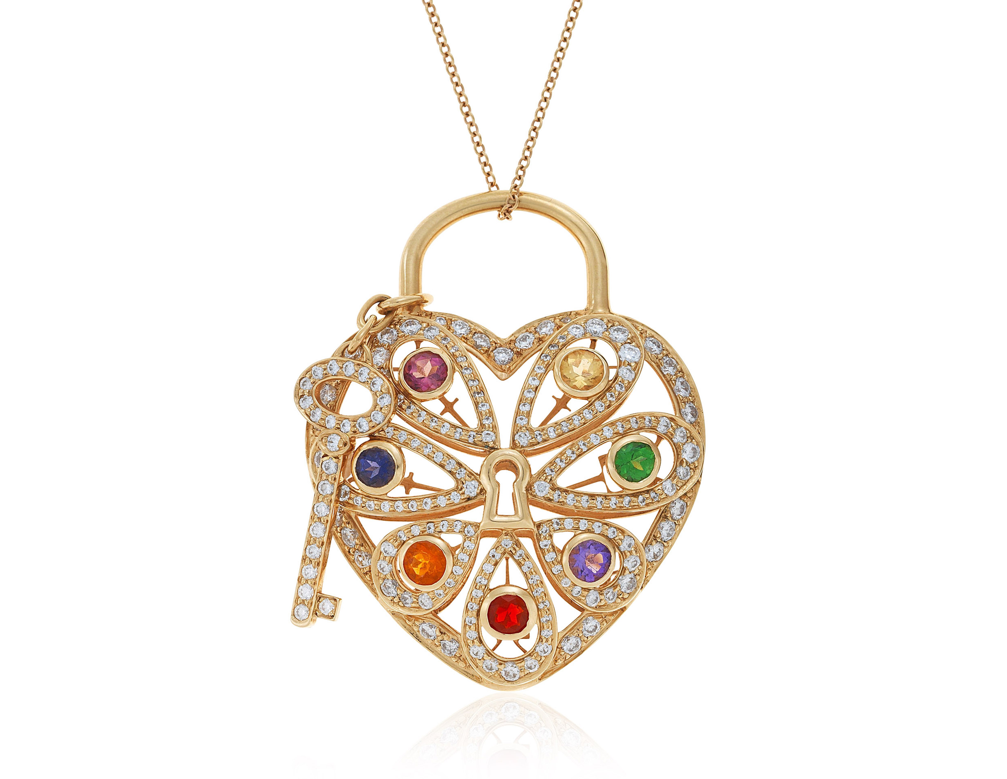Tiffany filigree online heart pendant