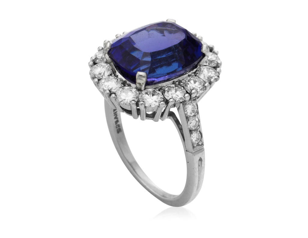 TIFFANY & CO. TANZANITE AND DIAMOND 'LEGACY' RING