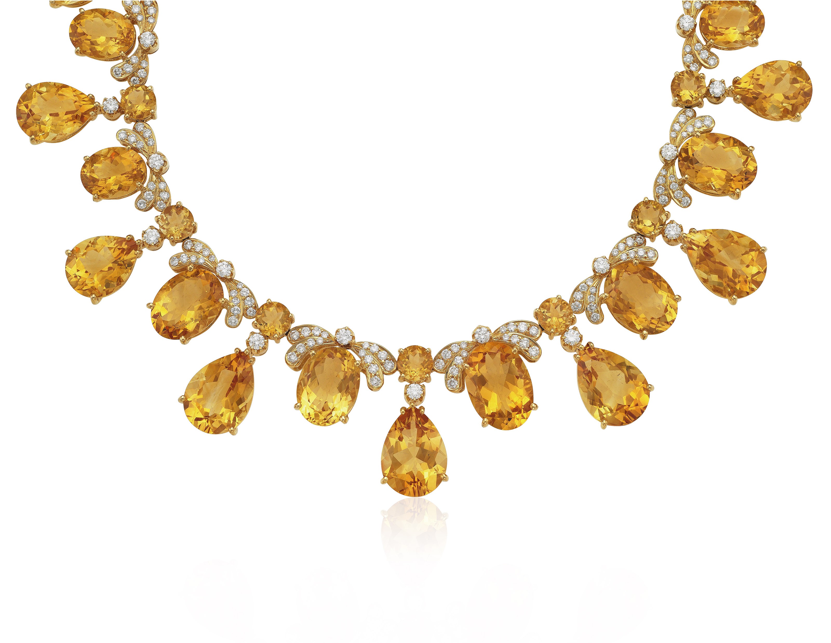 Diamond & citrine pendant
