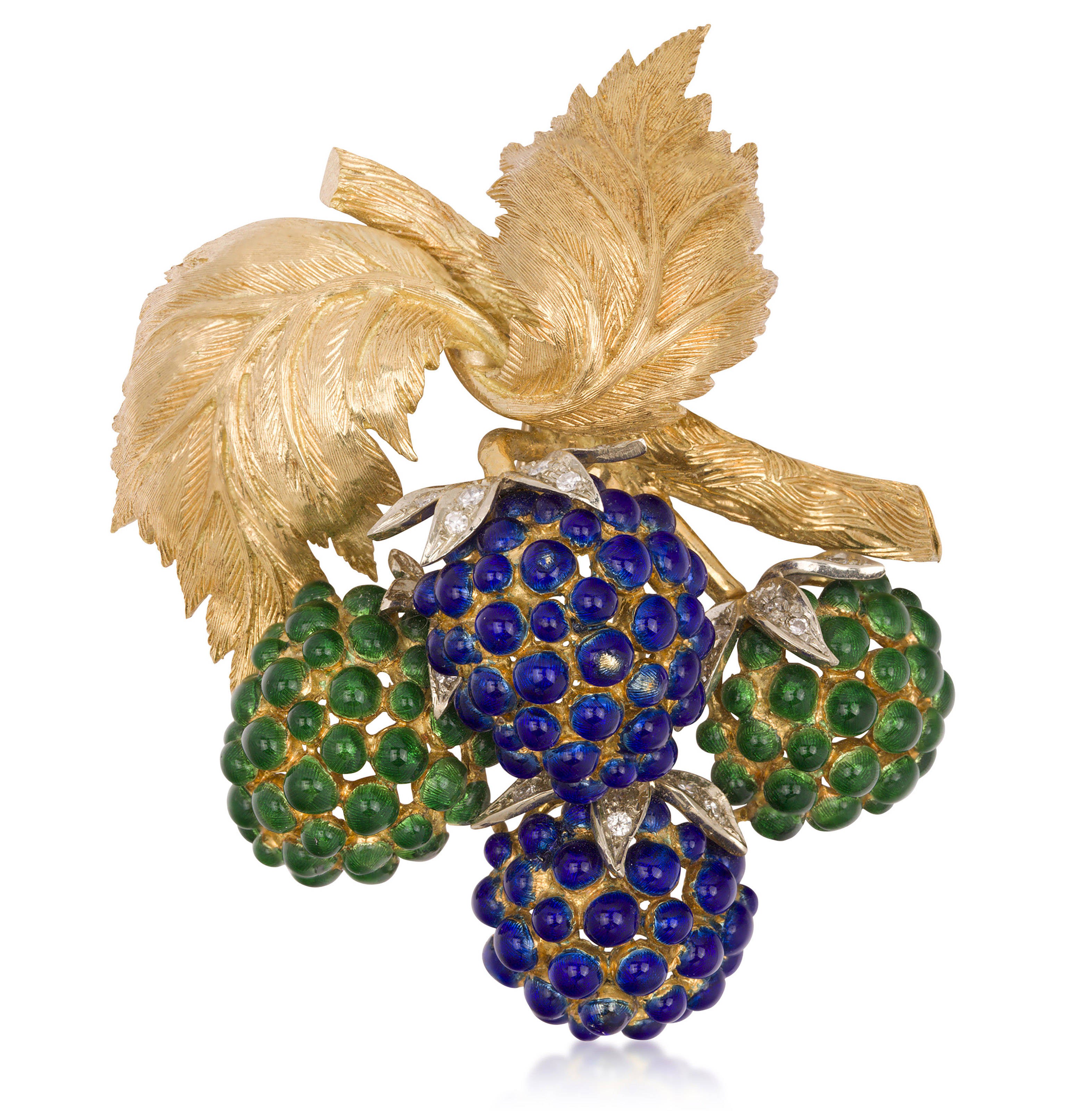 ENAMEL AND DIAMOND BERRY BROOCH, Christie’s