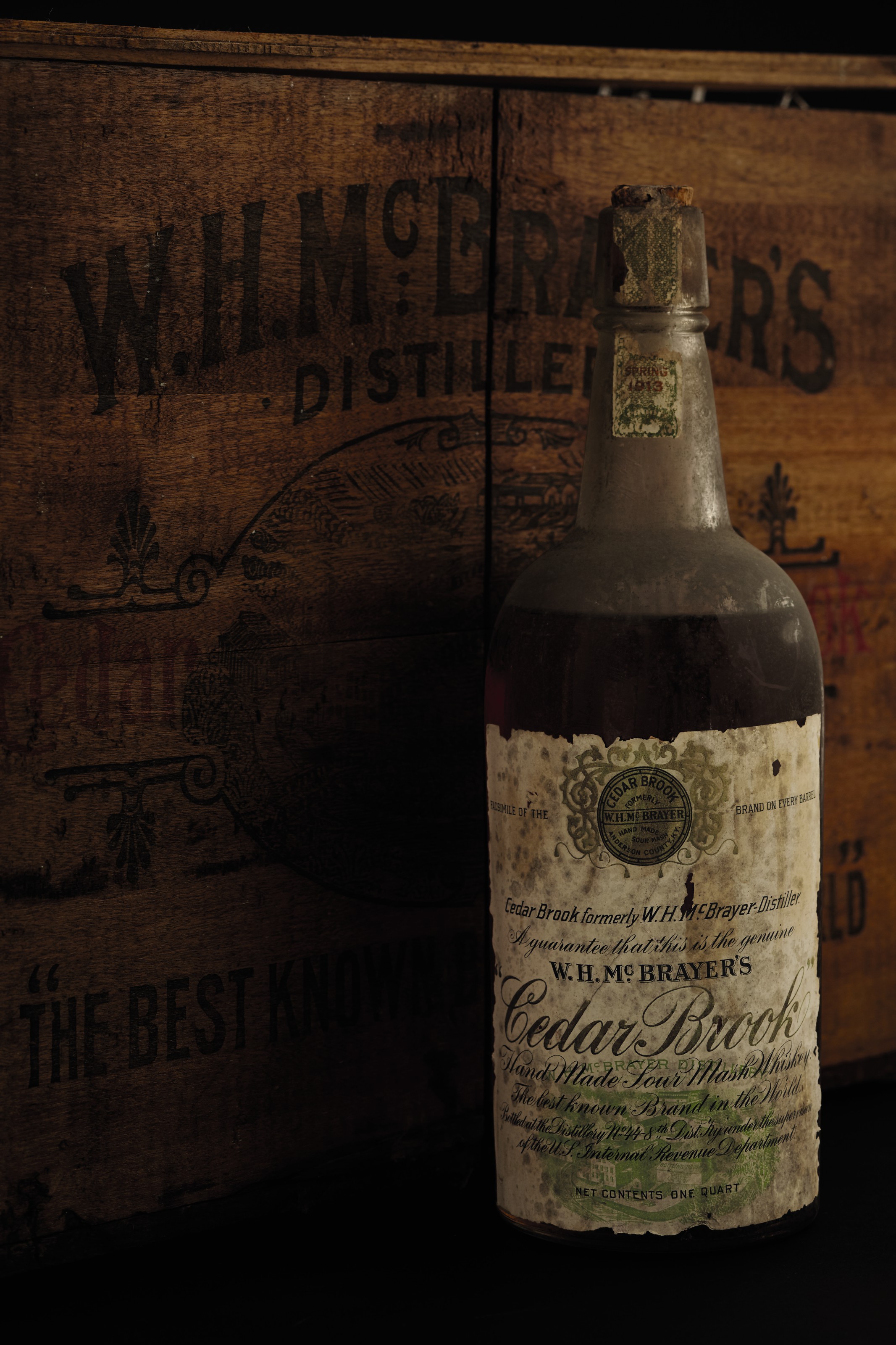 W.H. McBrayer’s Handmade Sour Mash Whiskey Cedar Brook Distillery 1913