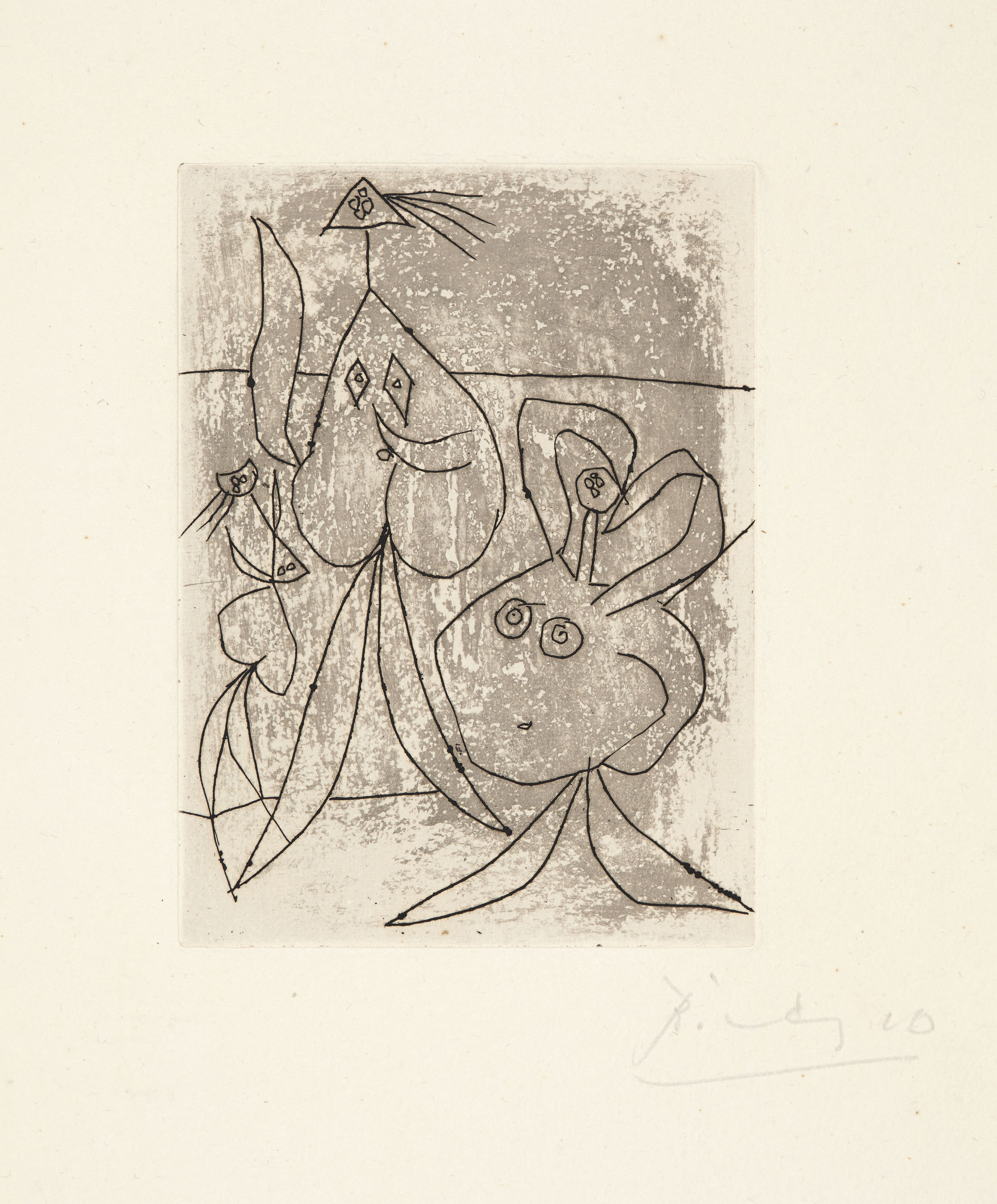 picasso figures on a beach