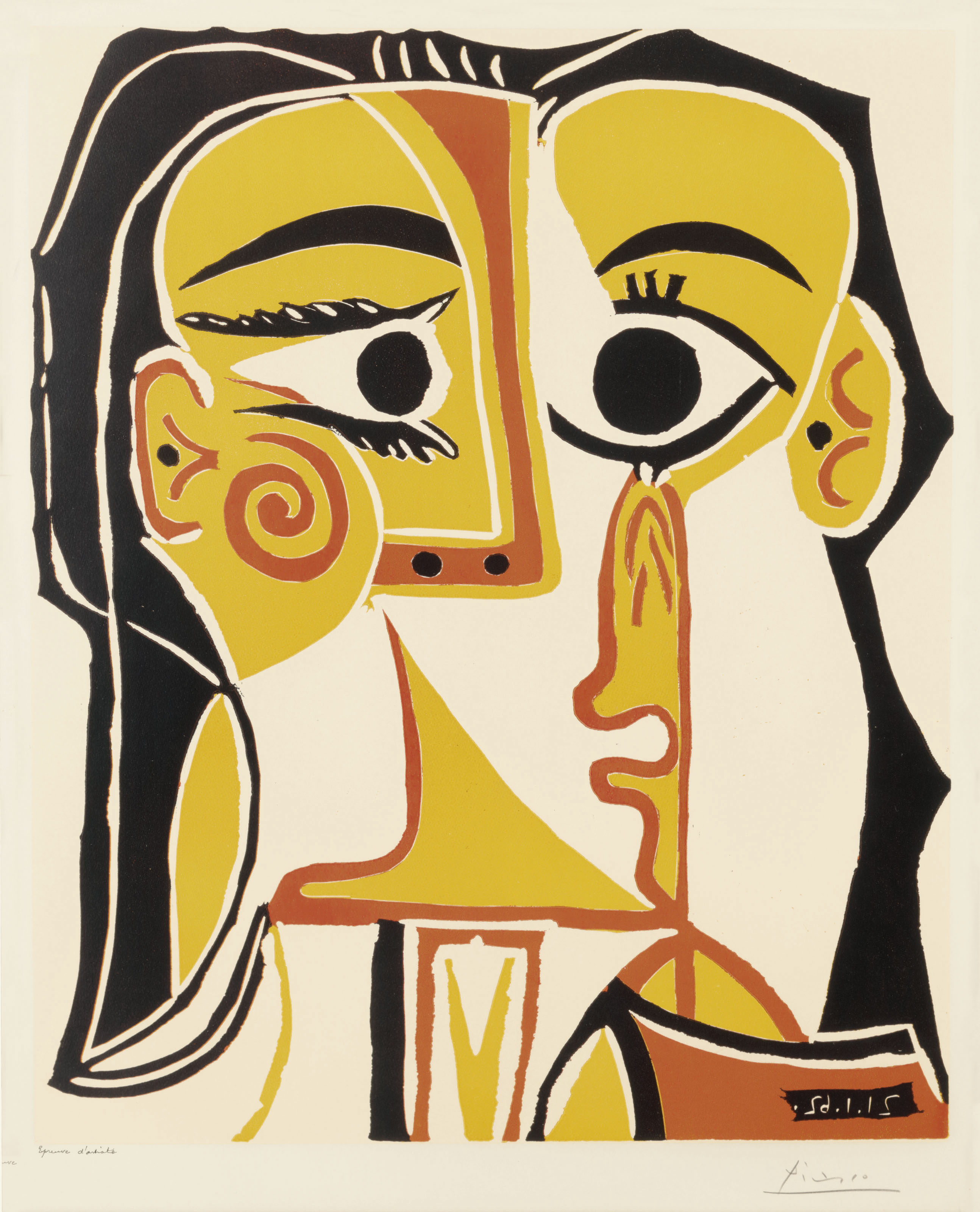PABLO PICASSO (1881-1973), Buste de femme d'après Cranach le Jeune