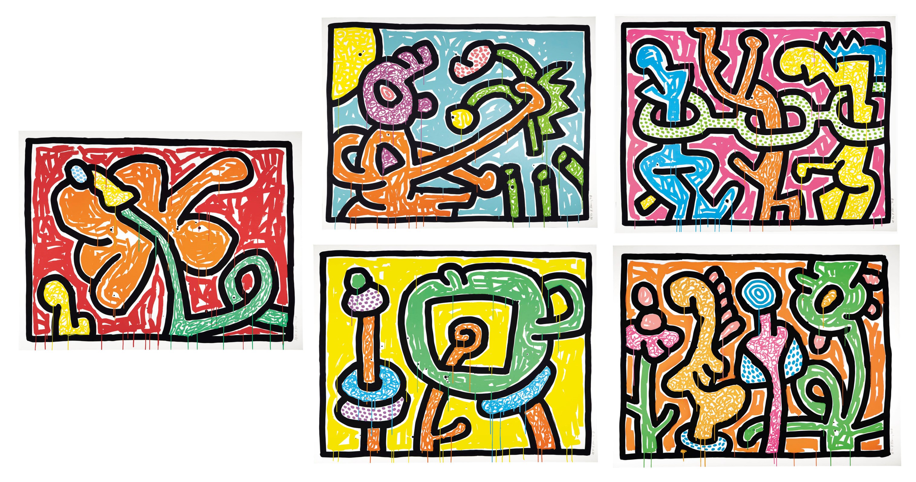 keith haring dancing flower