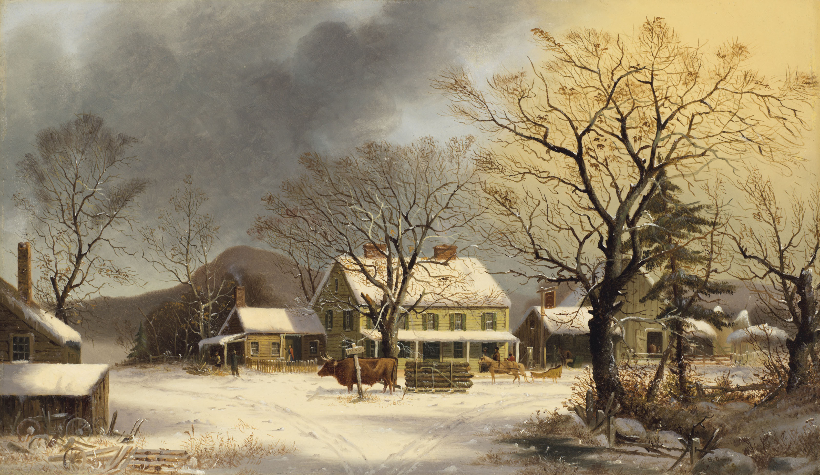 Childe Hassam (1859-1935), The El, New York (Sixth Avenue El--Nocturne) |  Christie's, image size:3200x1854