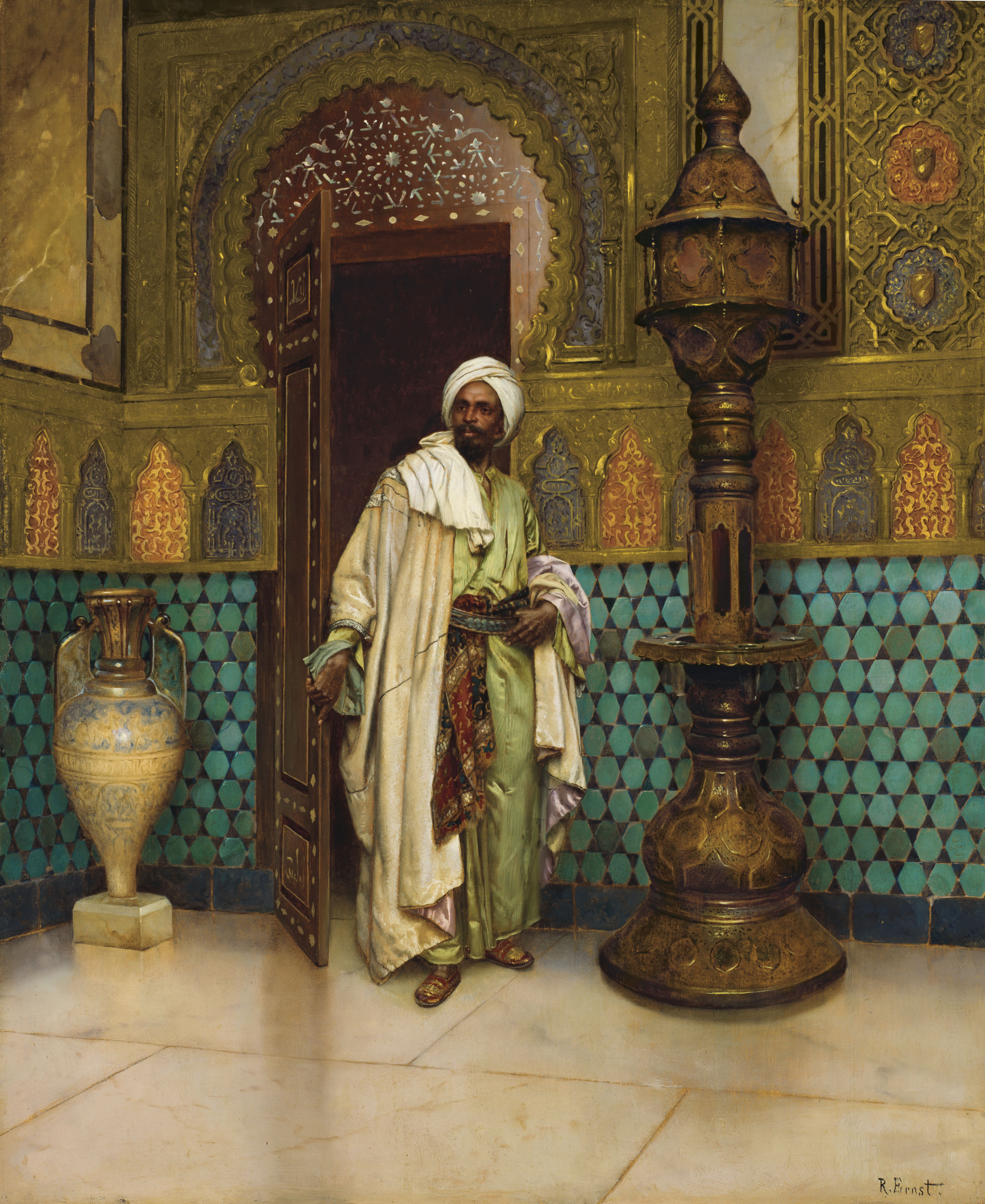 Rudolph Ernst Austrian 1854 1932 An Arab In A Palace