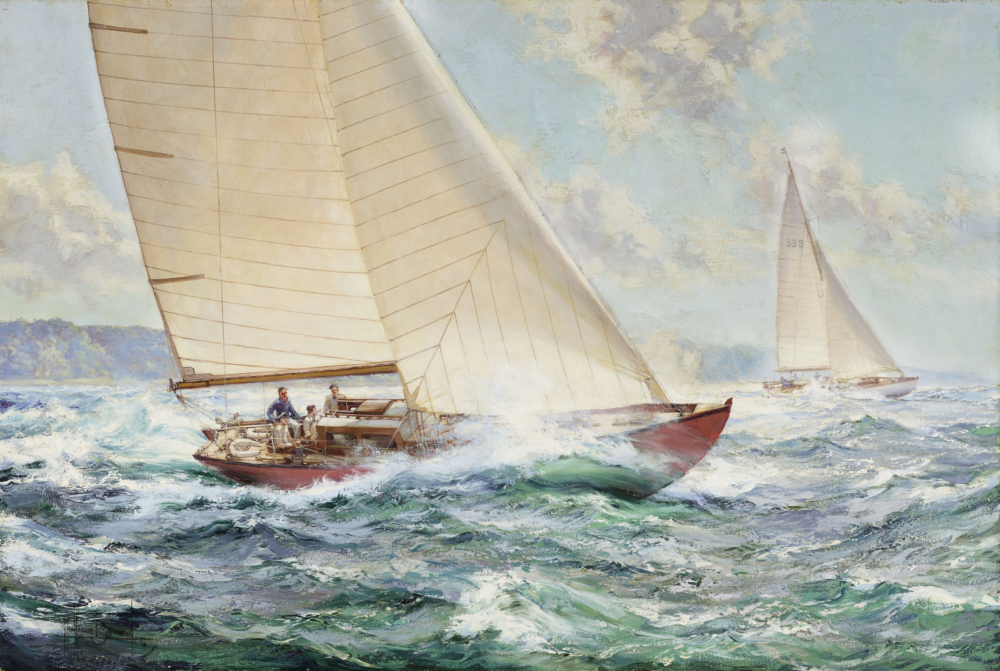 Montague Dawson F R S A R S M A (British 1895 1973) Racing Days