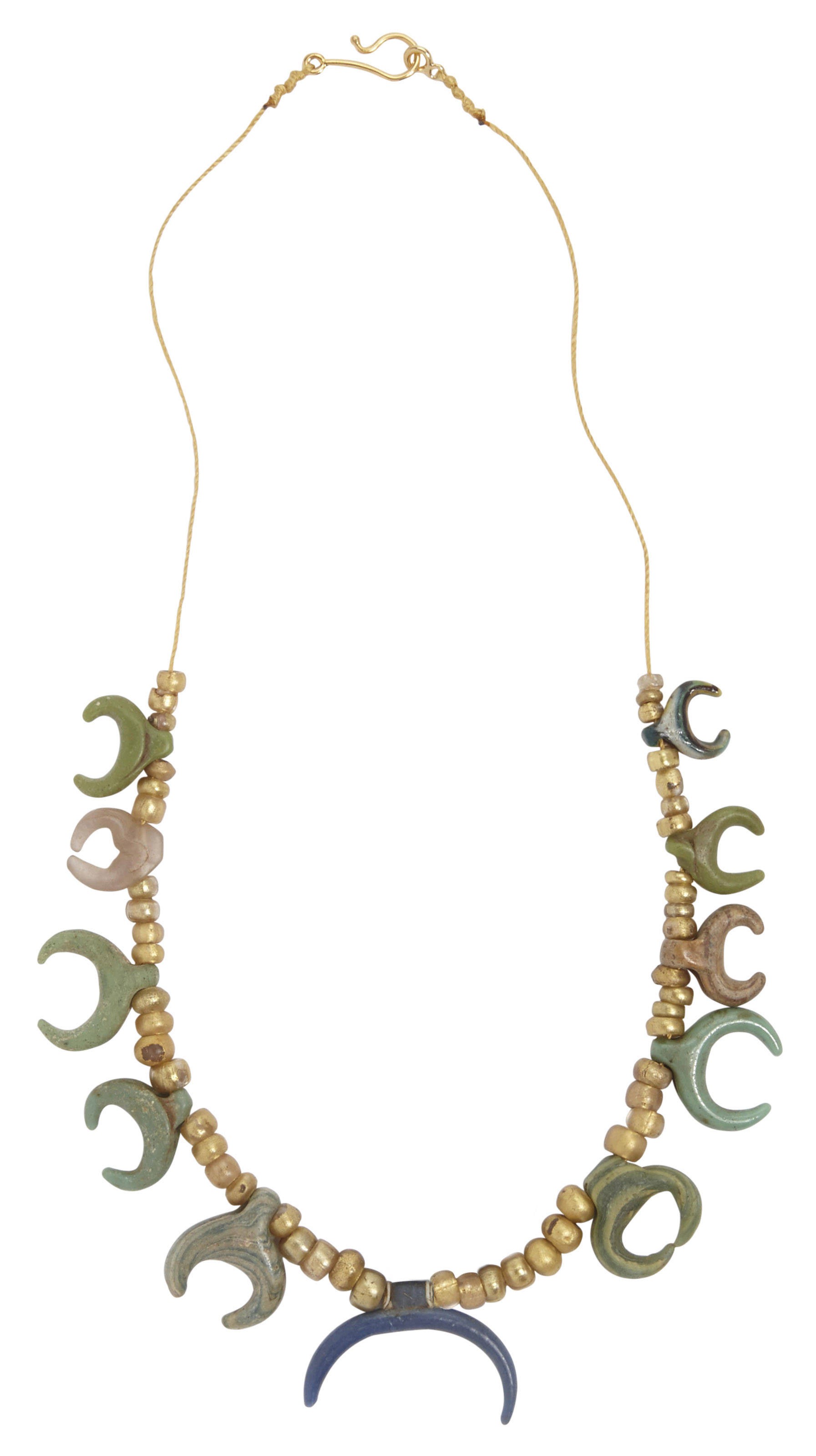 A Roman glass bead necklace with crescent pendants, circa 1st century BC-1st century AD, sold for $1,875 on 6 December 2018 at Christie's Online
