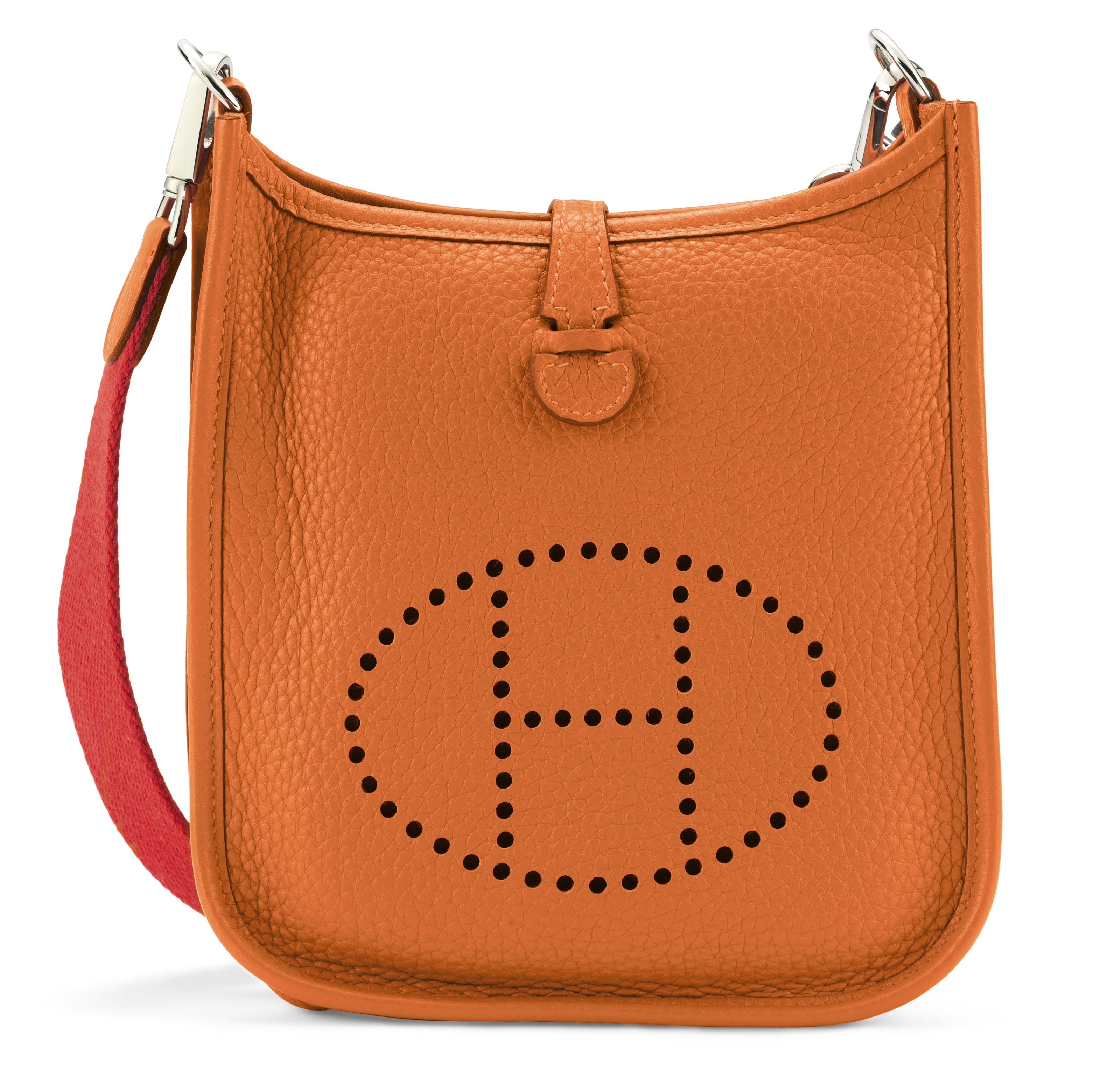 AN ORANGE H CLÉMENCE LEATHER ÉVELYNE TPM WITH PALLADIUM HARDWARE