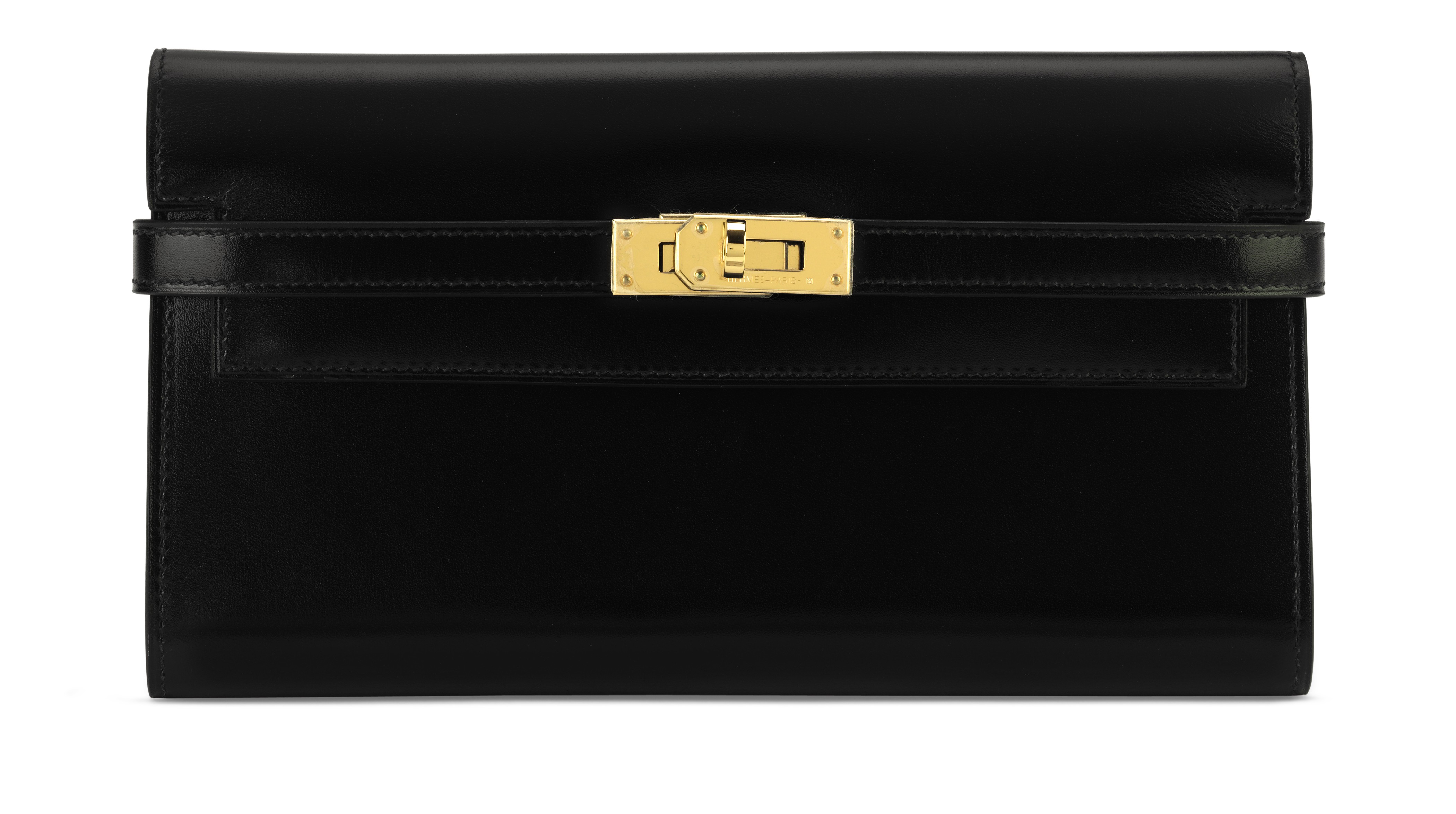 A BLACK CALF BOX LEATHER KELLY WALLET WITH GOLD HARDWARE, HERMÈS, 2017