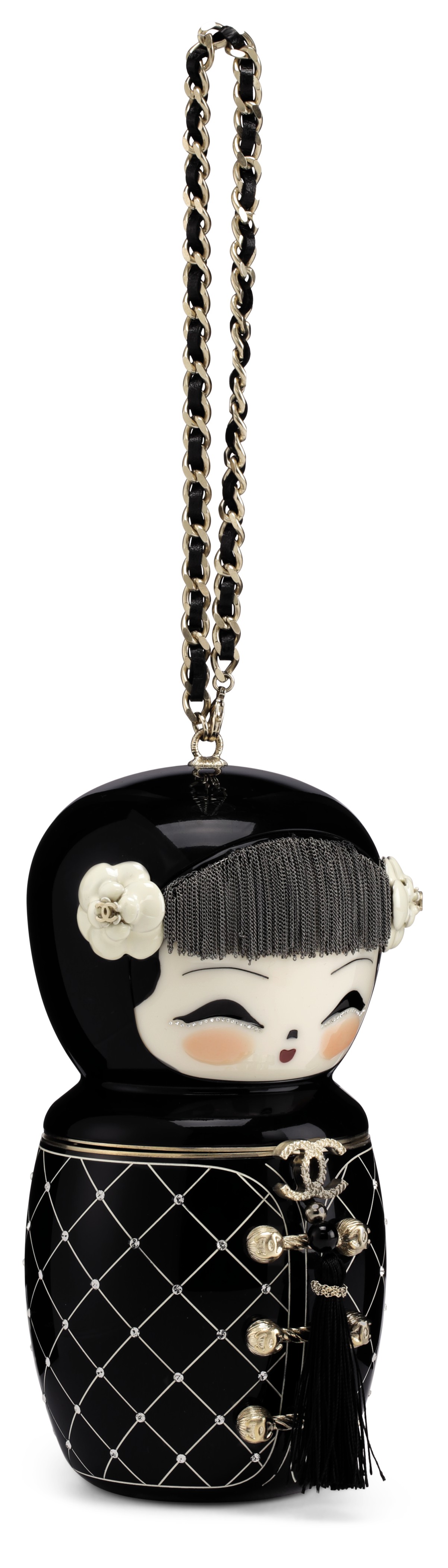 A MÉTIERS D'ART PARIS-SHANGHAI BLACK LUCITE MATRYOSHKA EVENING BAG