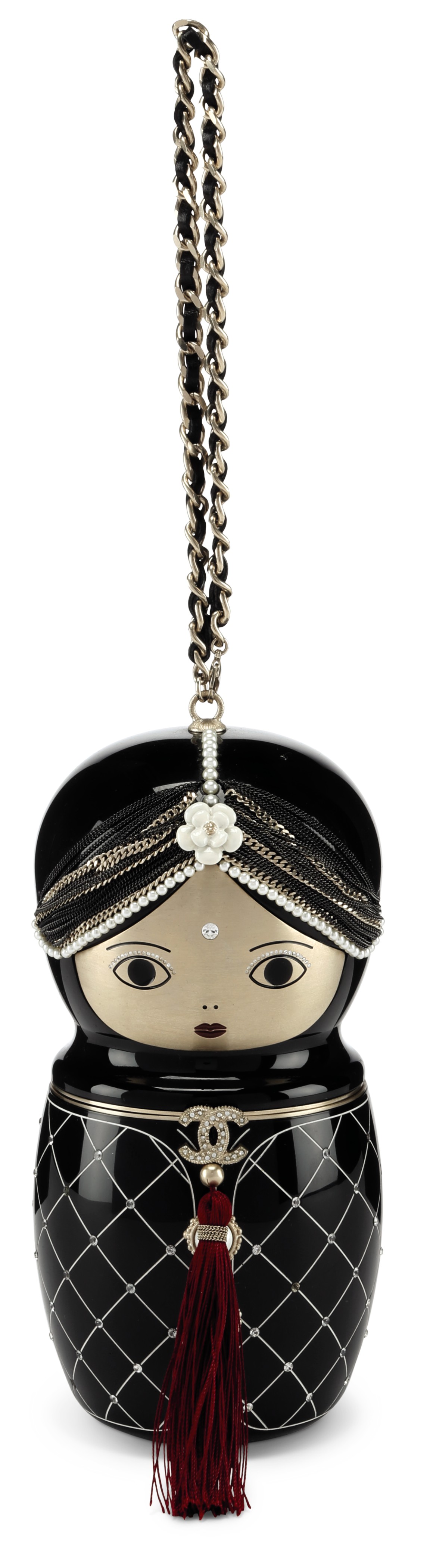 A MÉTIERS D'ART PARIS-BOMBAY BLACK LUCITE MATRYOSHKA EVENING BAG WITH GOLD  HARDWARE, CHANEL, 2012 | Christie's