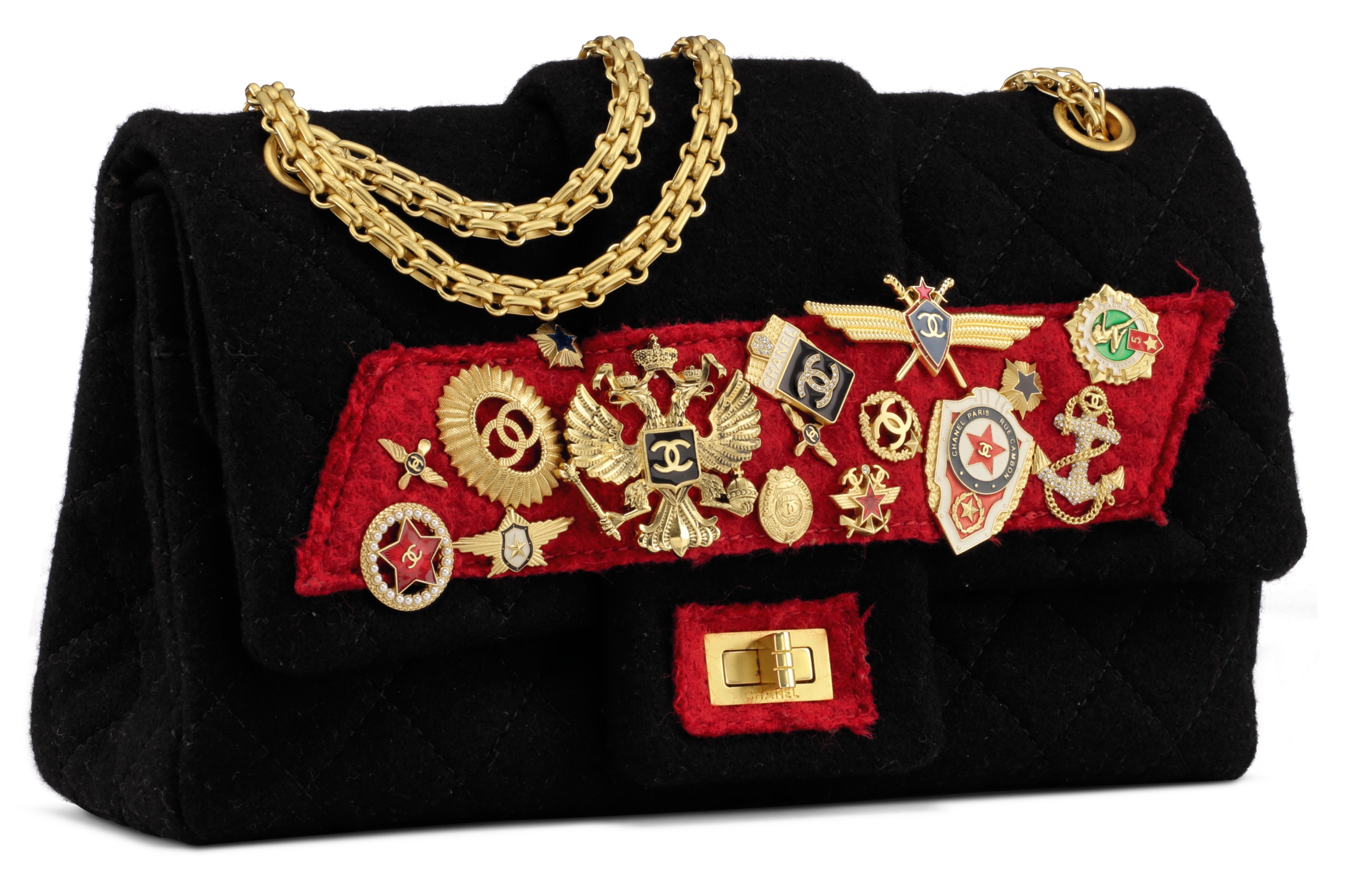 A MÉTIERS D'ART PARIS-MOSCOU RED & BLACK EMBELLISHED FELT