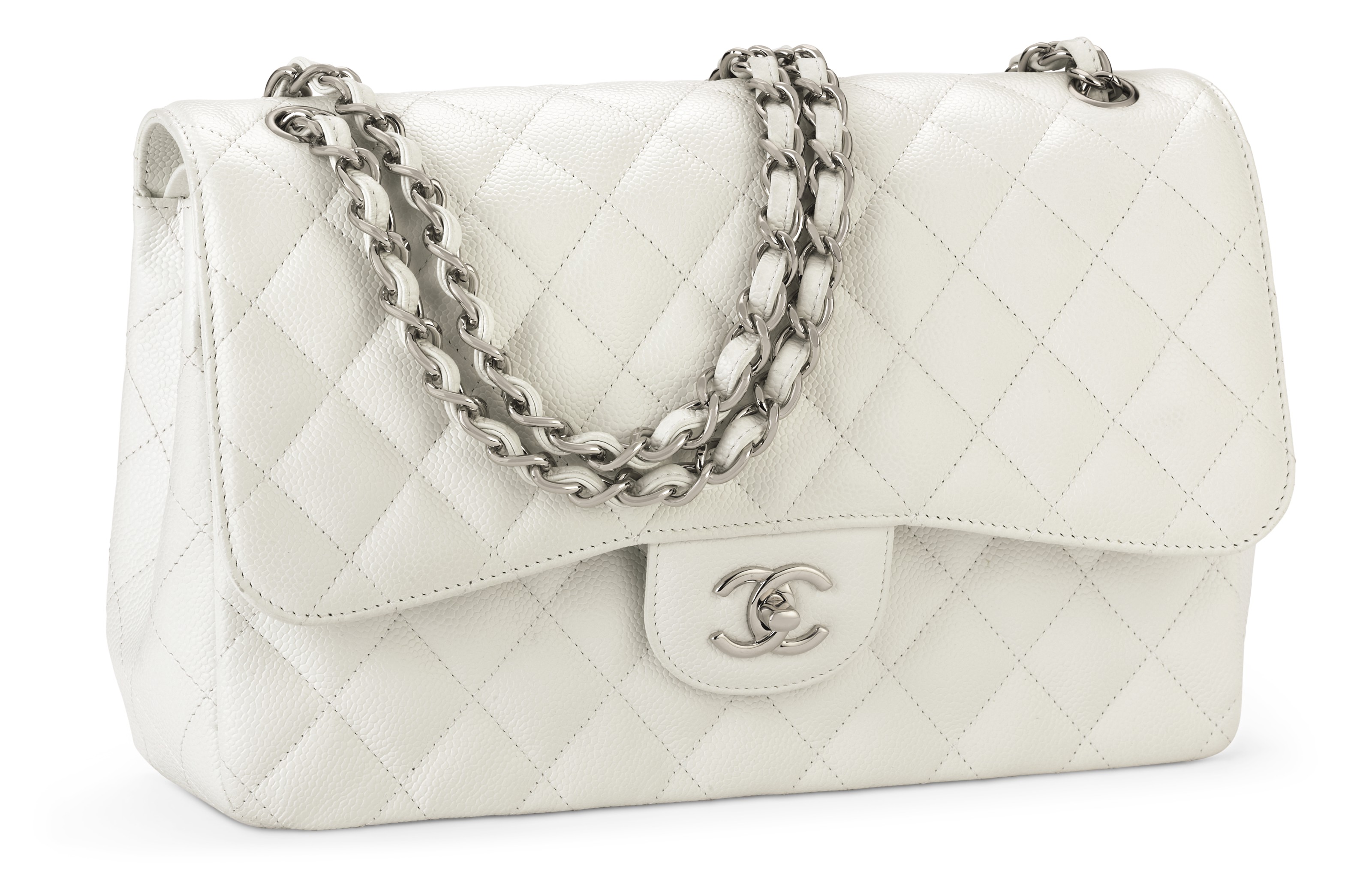 White purse with silver hot sale hardware