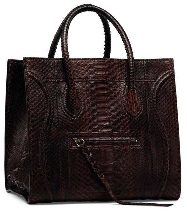 A BURGUNDY PYTHON MEDIUM PHANTOM LUGGAGE TOTE WITH SILVER HARDWARE ...