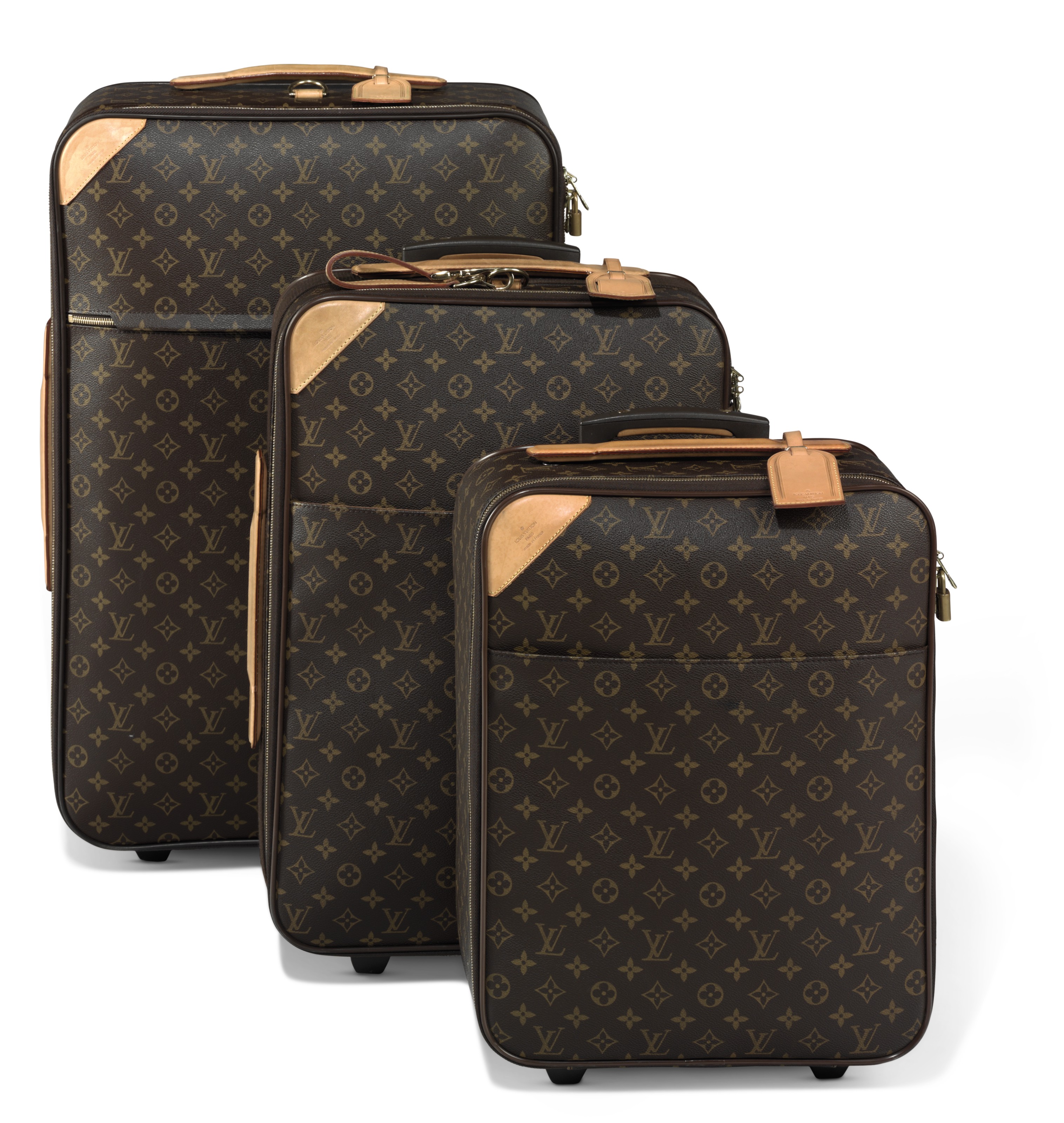 A SET OF THREE A CLASSIC MONOGRAM CANVAS P GASE L G RE 60 WITH