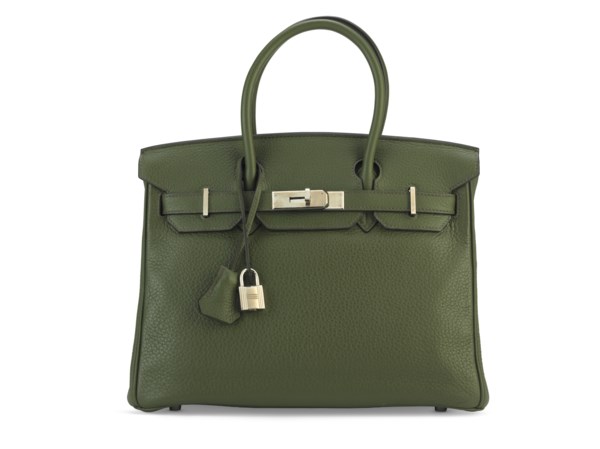 Hermès Lindy Vert Anis Clemence 34 Palladium Hardware, 2007, Green/Silver Womens Handbag