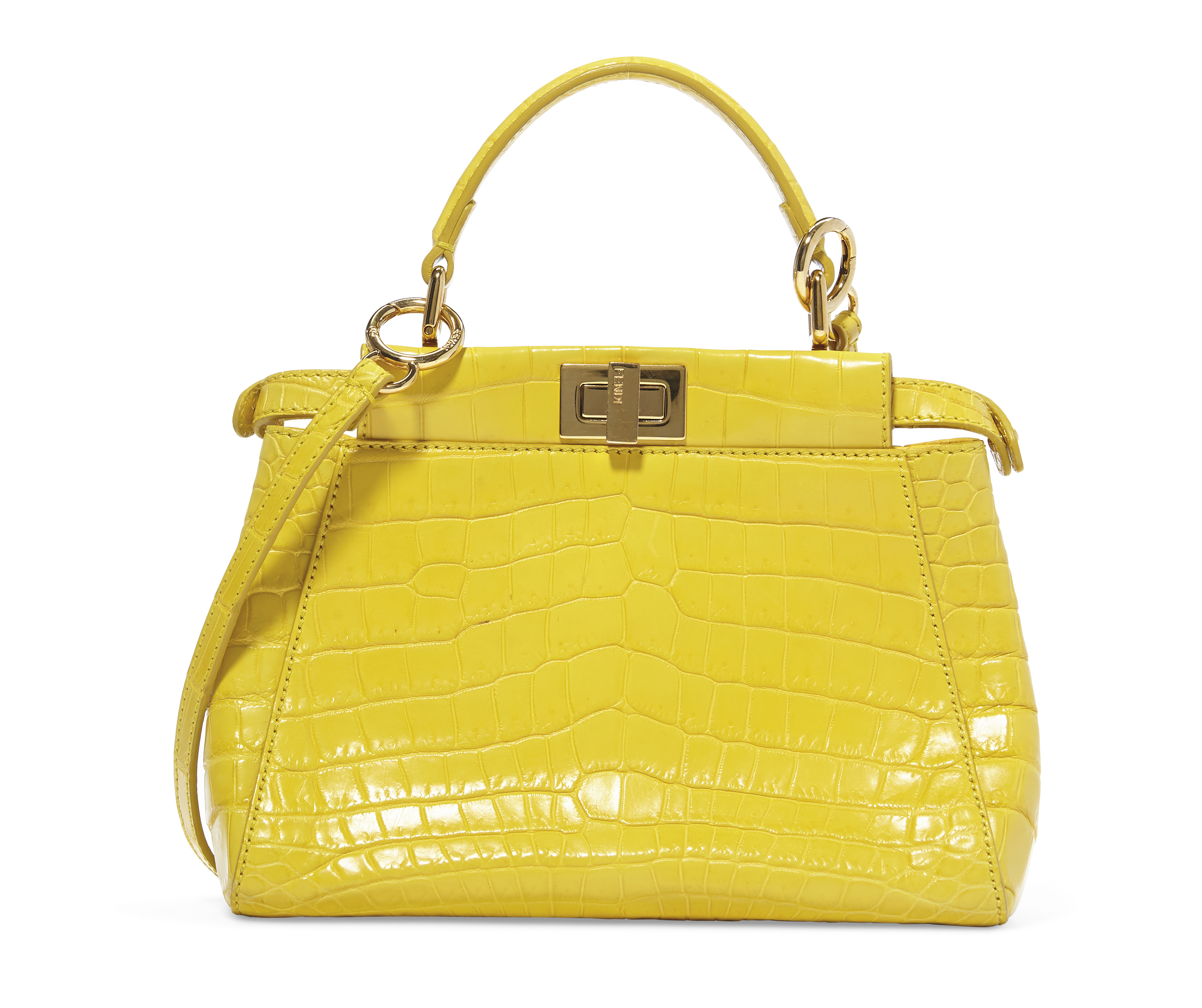 yellow croc purse