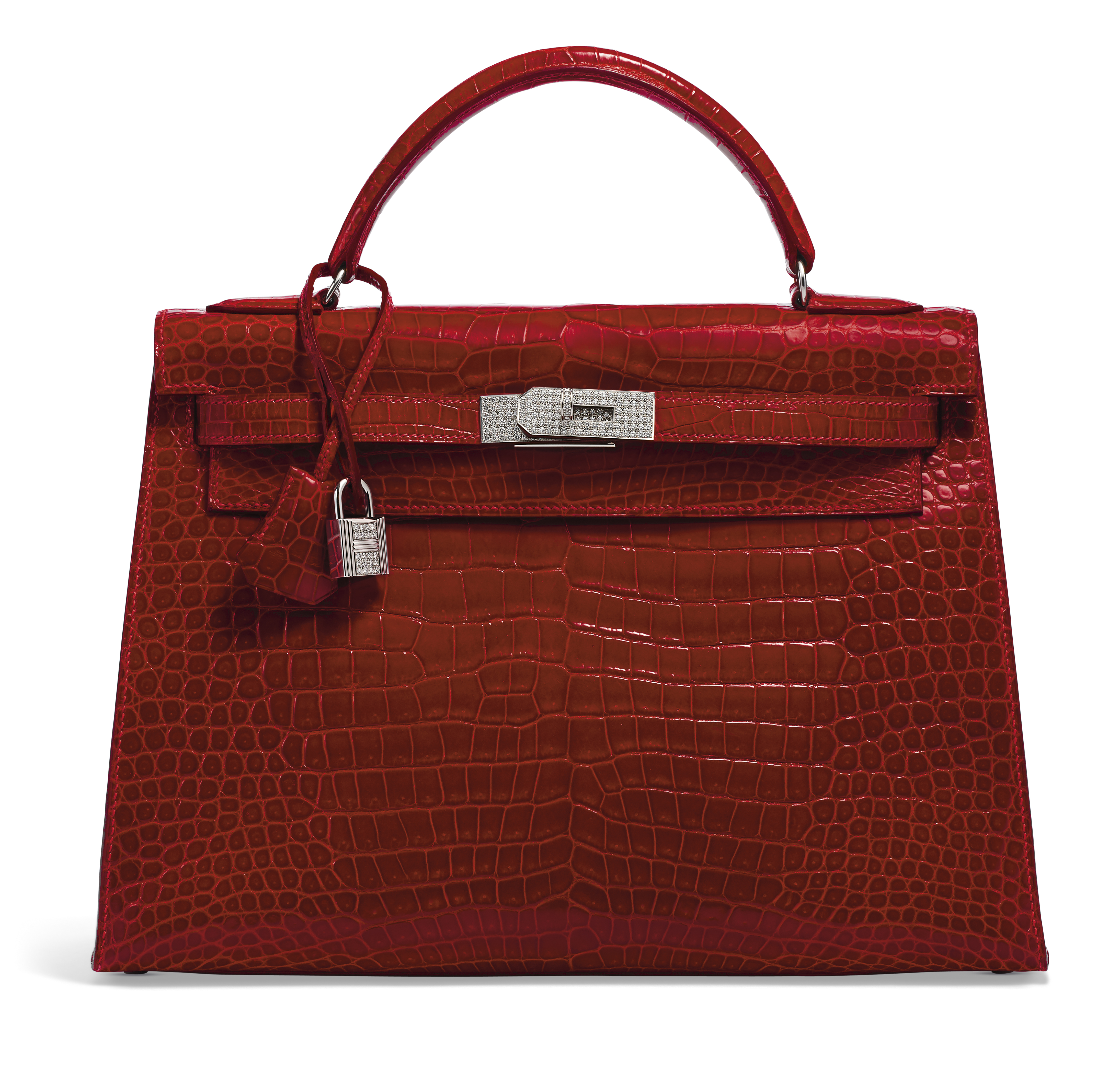 A ROUGE GRENAT EPSOM LEATHER SELLIER KELLY 32 WITH GOLD HARDWARE