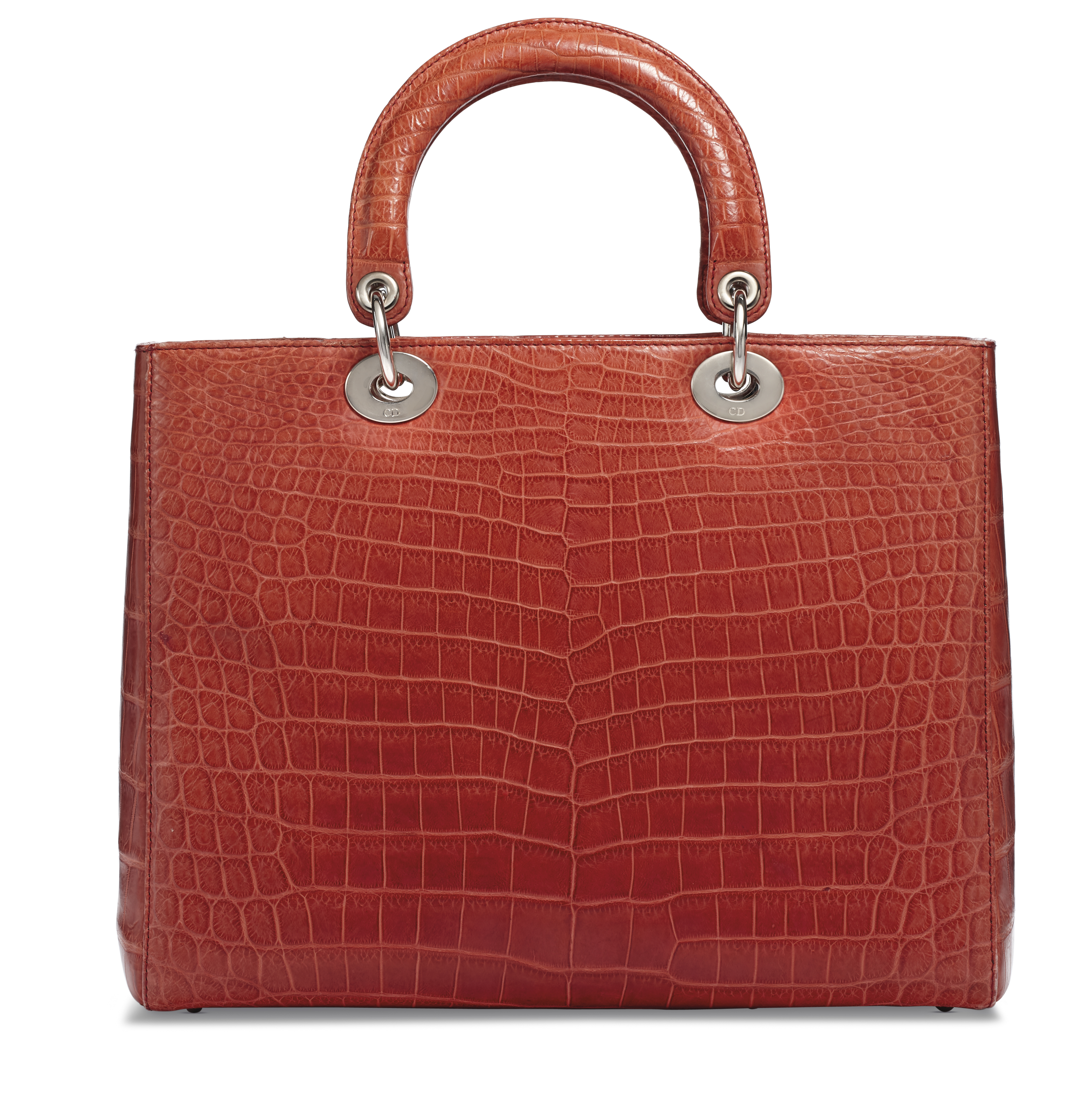 Mas様 Christian Dior カシミヤ 100 ジャケット XL 赤茶 A MATTE DUSTY PINK CROCODILE LARGE LADY DIOR WITH SILVER HARDWARE