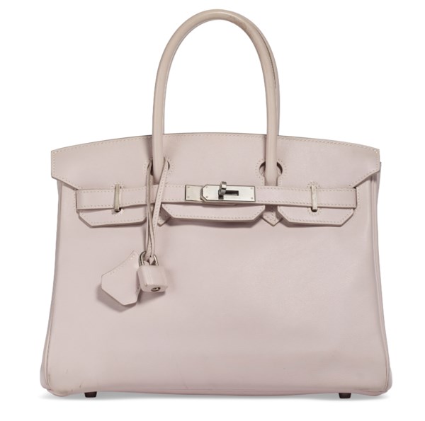 A PAINTED ROSE DRAGÉE SWIFT LEATHER BIRKIN 30 WITH PALLADIUM HARDWARE