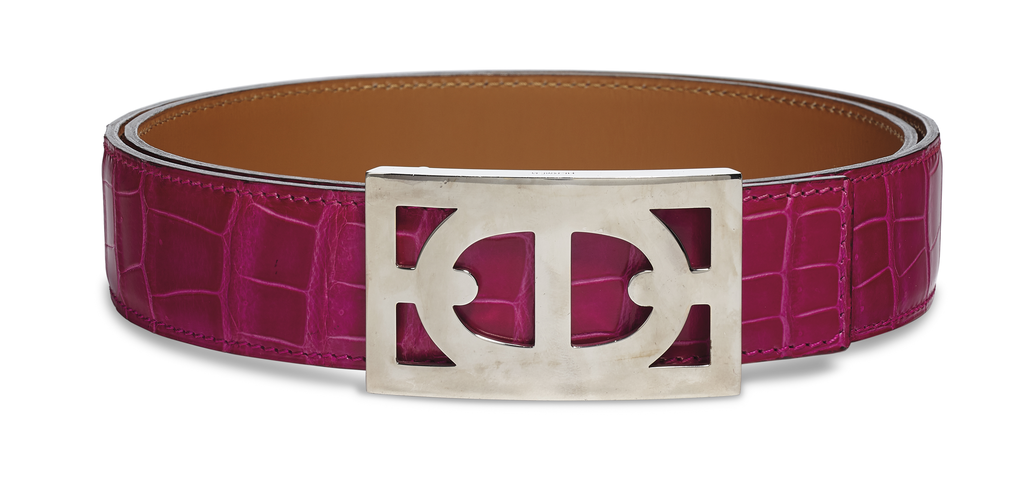 Leather Rose Crocodile Belt 30mm Burlington Belt Strap in Crocodile – Asprey London main image 3