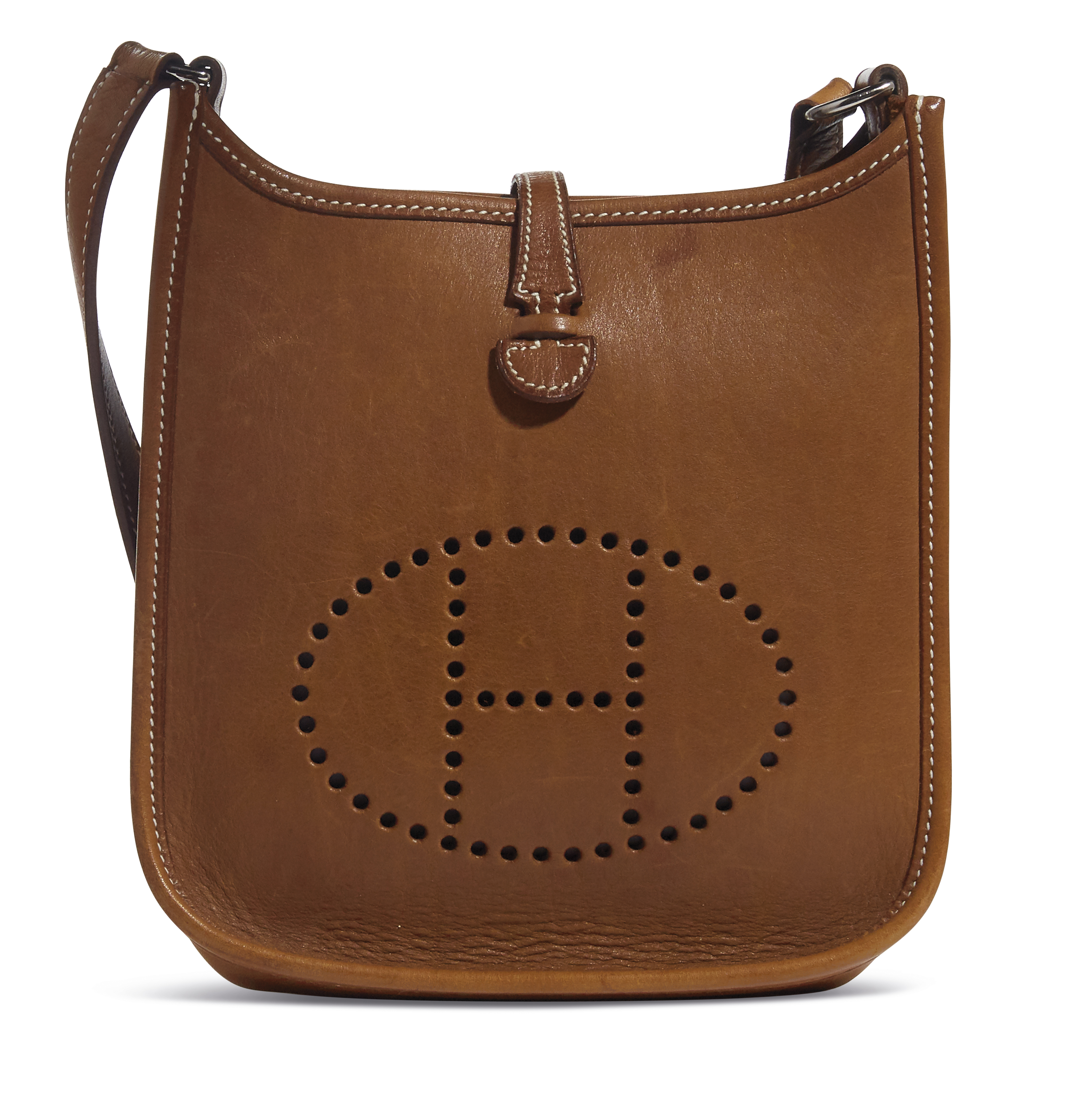 A FAUVE BARENIA LEATHER EVELYNE TPM WITH PALLADIUM HARDWARE HERMES 2004 Christie s