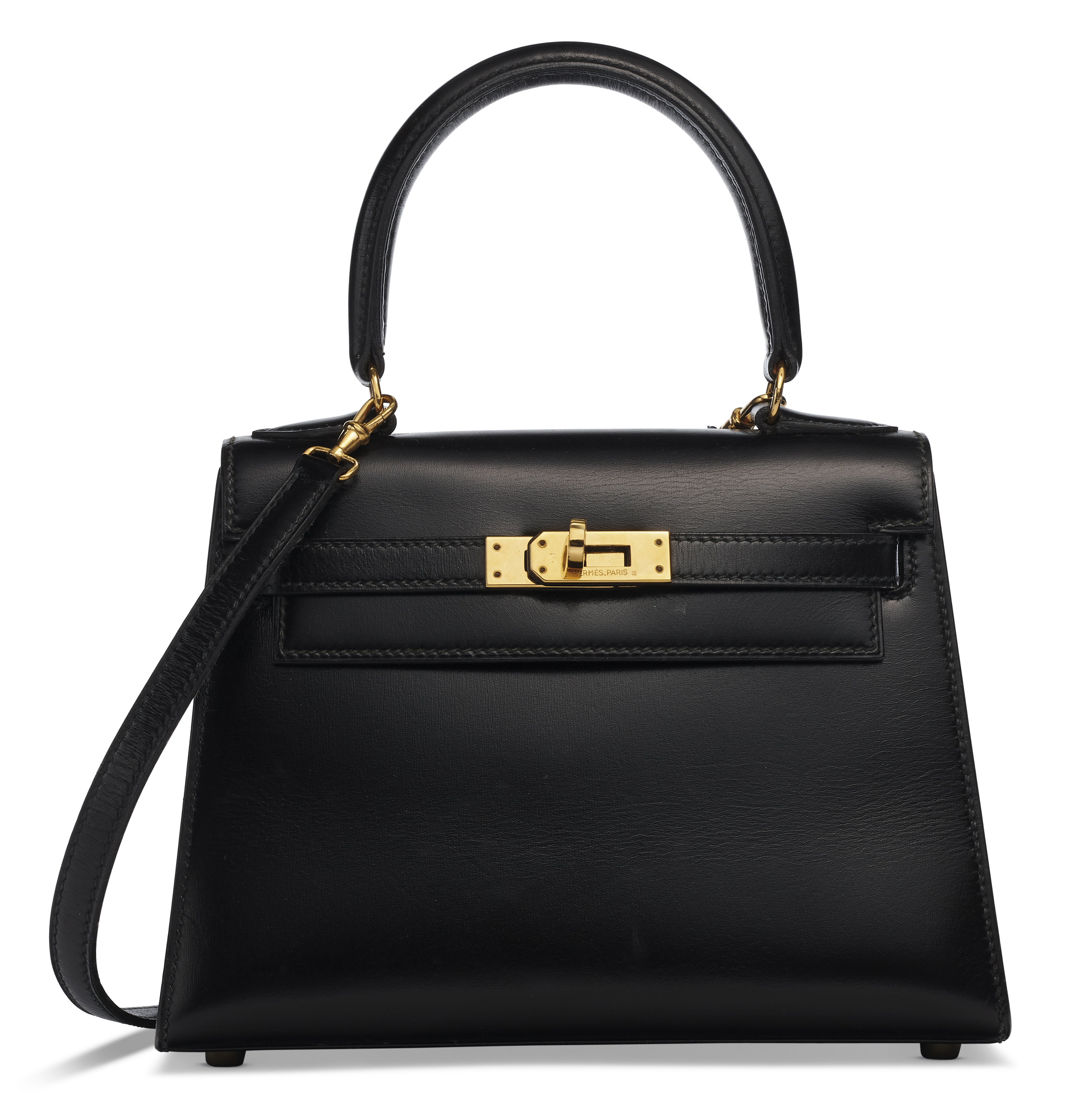 人気商品は A BLACK CALF BOX LEATHER SELLIER MINI KELLY 20 WITH GOLD ハンドバッグ