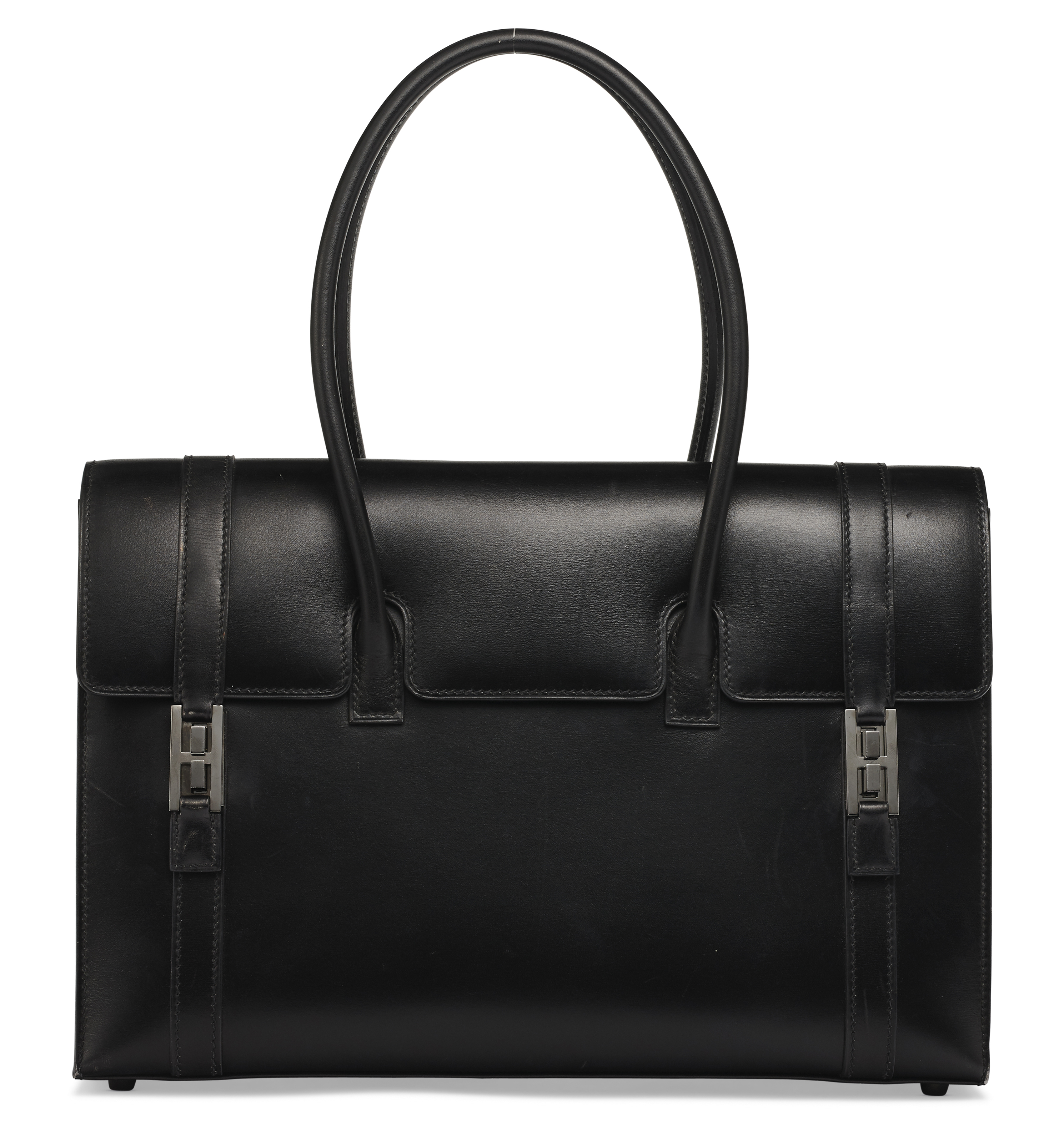 【コンビニ受取対応商品】 A BLACK CALF BOX LEATHER SELLIER MINI KELLY 20 WITH GOLD ハンドバッグ