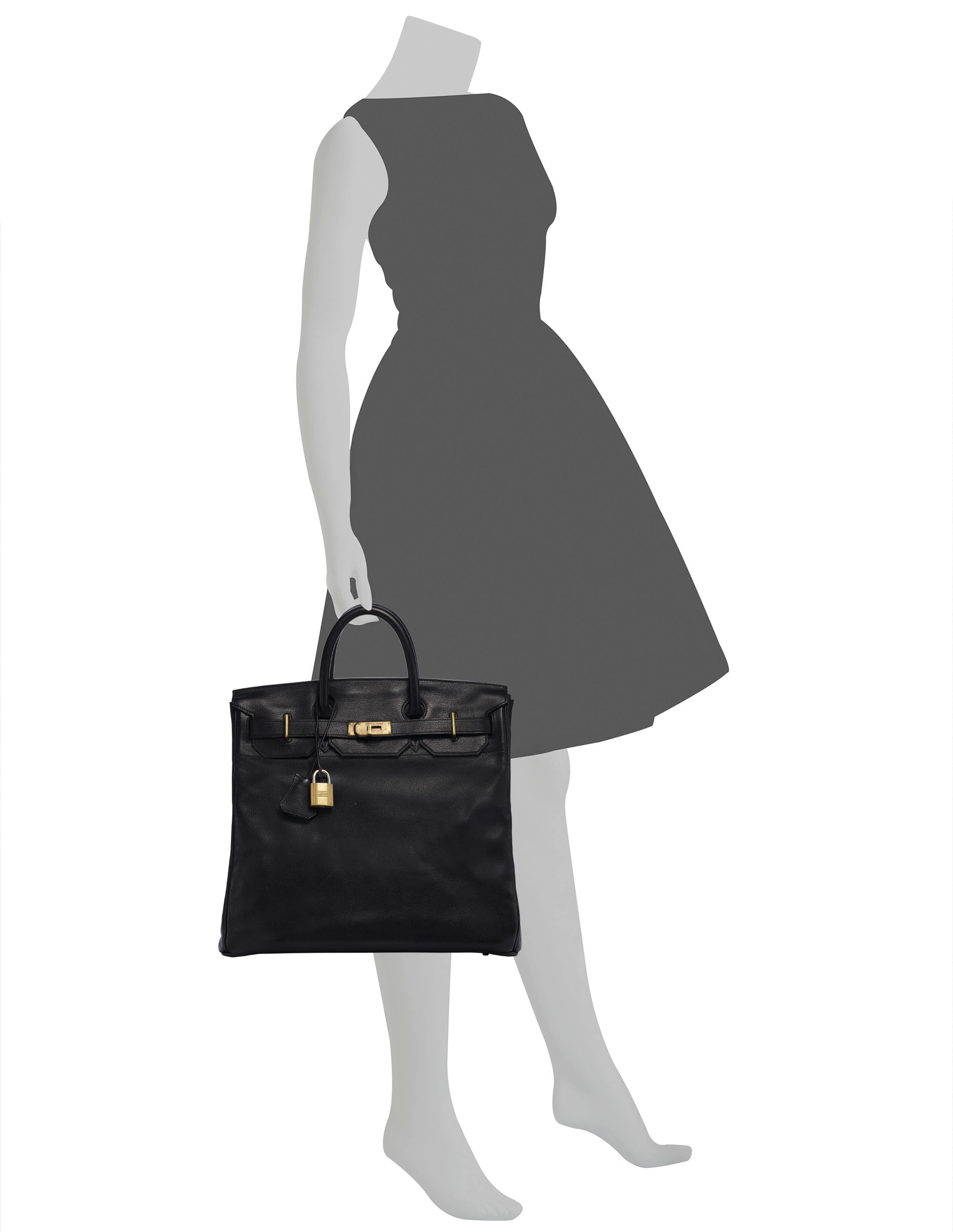 A BLACK ARDENNES LEATHER HAC BIRKIN 40 WITH GOLD HARDWARE, HERMÈS