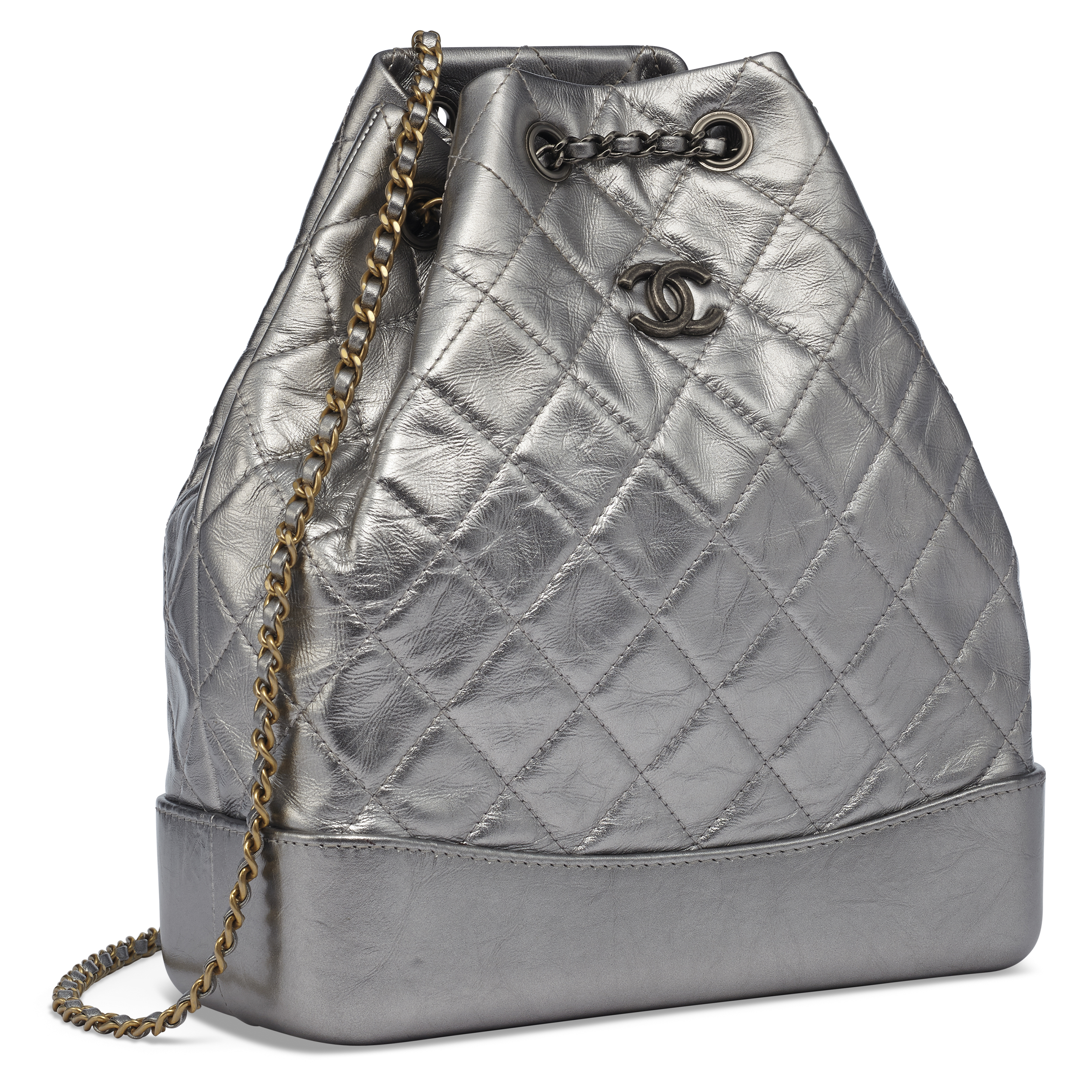 chanel gabrielle backpack silver