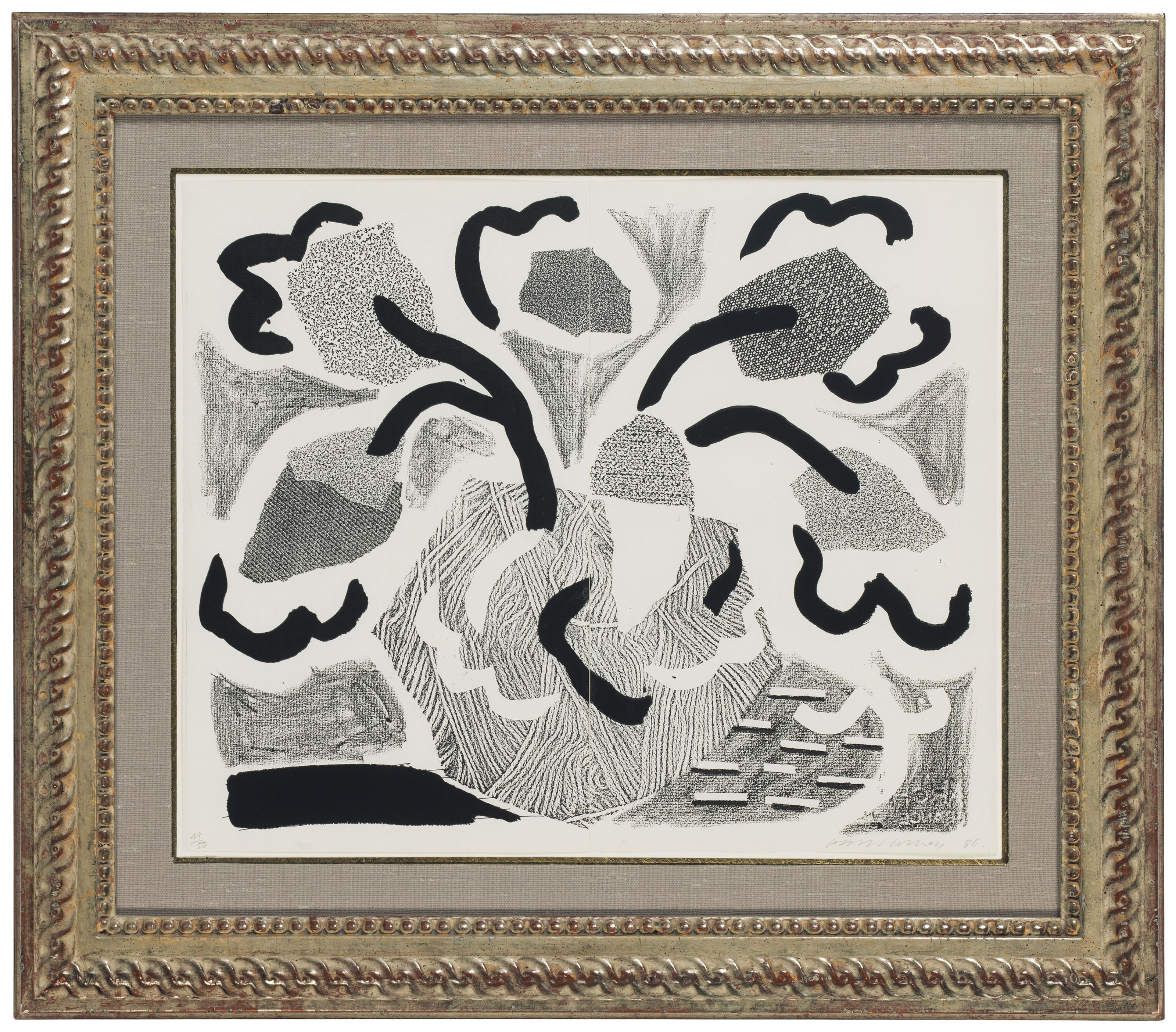 David Hockney (b. 1937), Grey Blooms, 1986. Sheet: 13⅞ x 16⅞ in (352 x 429 mm). Estimate: $3,000-5,000. Offered in Contemporary Edition, 9-17 July 2018, Online