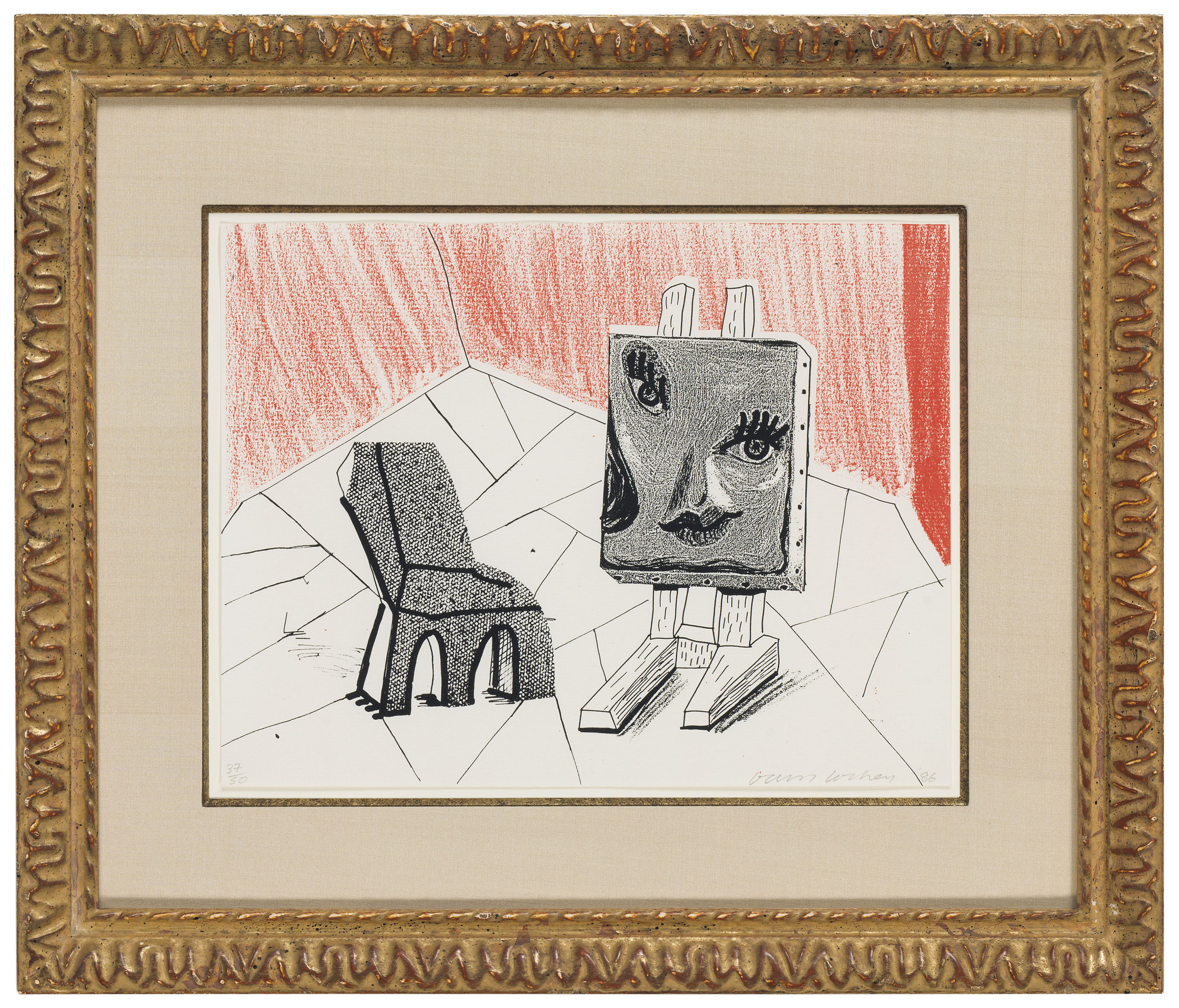 David Hockney (b. 1937), Celia with Chair, 1986. Sheet: 8⅜ x 10⅞ in (213 x 276 mm). Estimate: $3,000-5,000. Offered in Contemporary Edition, 9-17 July 2018, Online