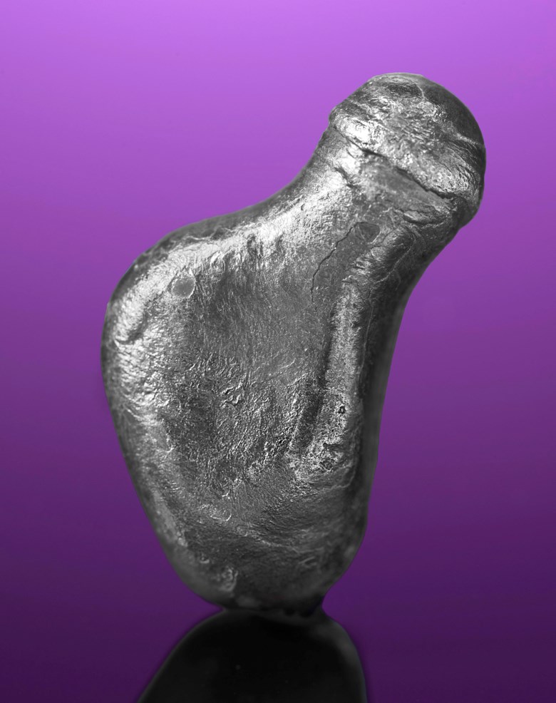 Oriented Sikhote-Alin Meteorite, Iron, coarsest octahedrite – IIAB Maritime Territory, Siberia, Russia . 19 x 11 x 6mm (¾ x ½ x ¼in). Estimate $600-900. This lot is offered in Deep Impact Martian, Lunar and Other Rare Meteorites, 7-14 February 2018, Online