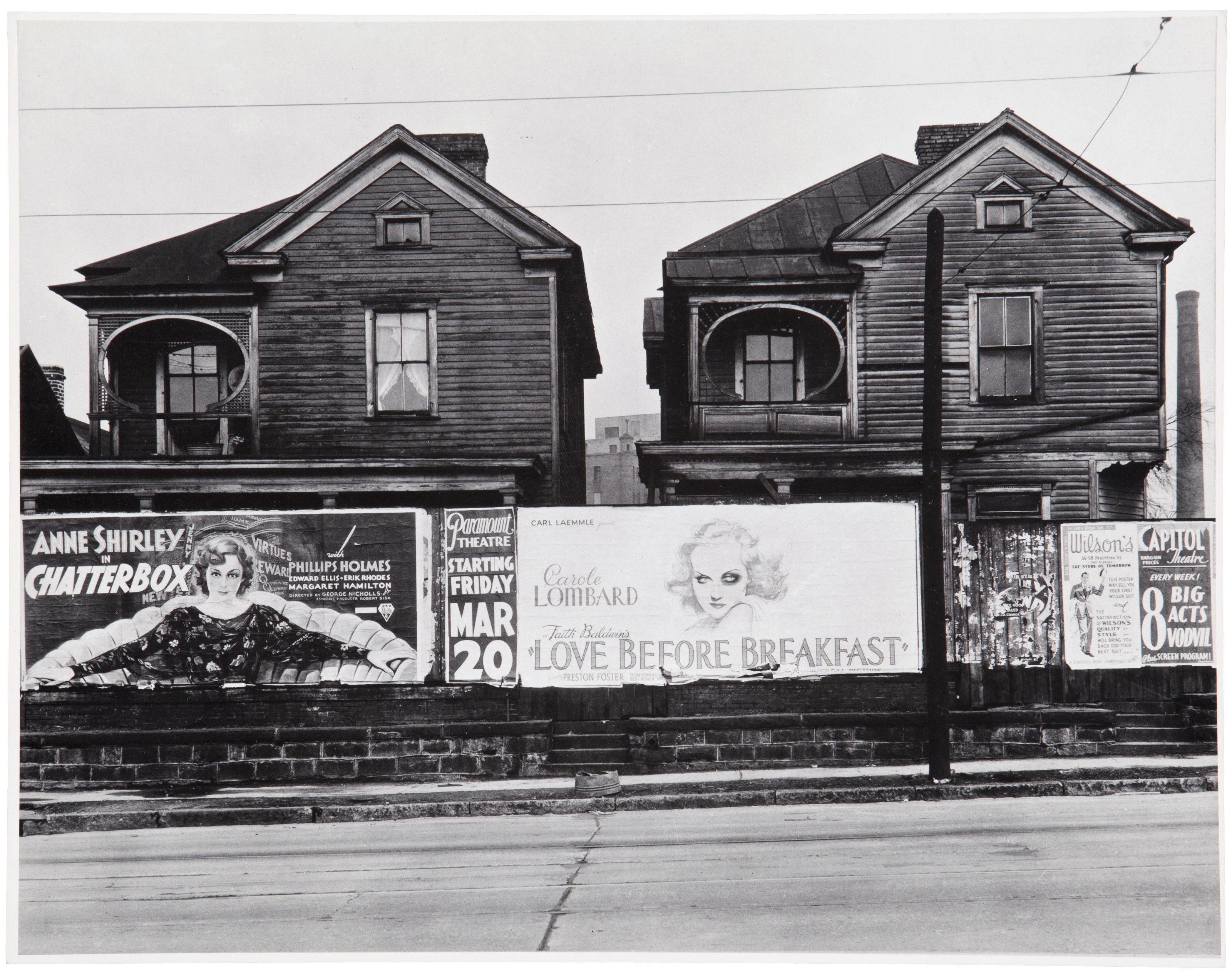 WALKER EVANS (19031975), Houses and Billboards in Atlanta, 1936