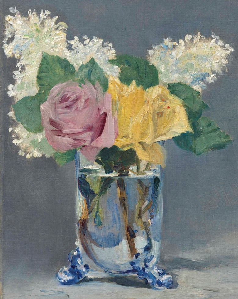 Edouard Manet (1832-1883), Lilas et roses, 1882. Oil on canvas. 12¾ x 9¾ in (32.4 × 24.7 cm). Estimate $7,000,000-10,000,000. This lot is offered in The Collection of David and Peggy Rockefeller 19th & 20th Century Art, Evening Sale on 8 May at Christie’s in New York
