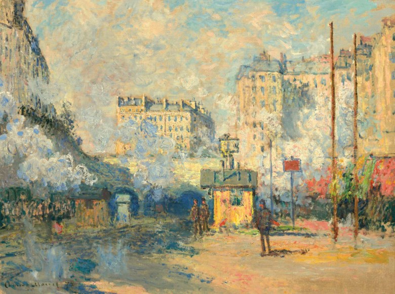 Claude Monet (1840-1926), Extérieur de la gare Saint-Lazare, effet de soleil, painted in Paris, 1877. Sold for $32,937,500 on 8 May 2018 at Christie’s in New York