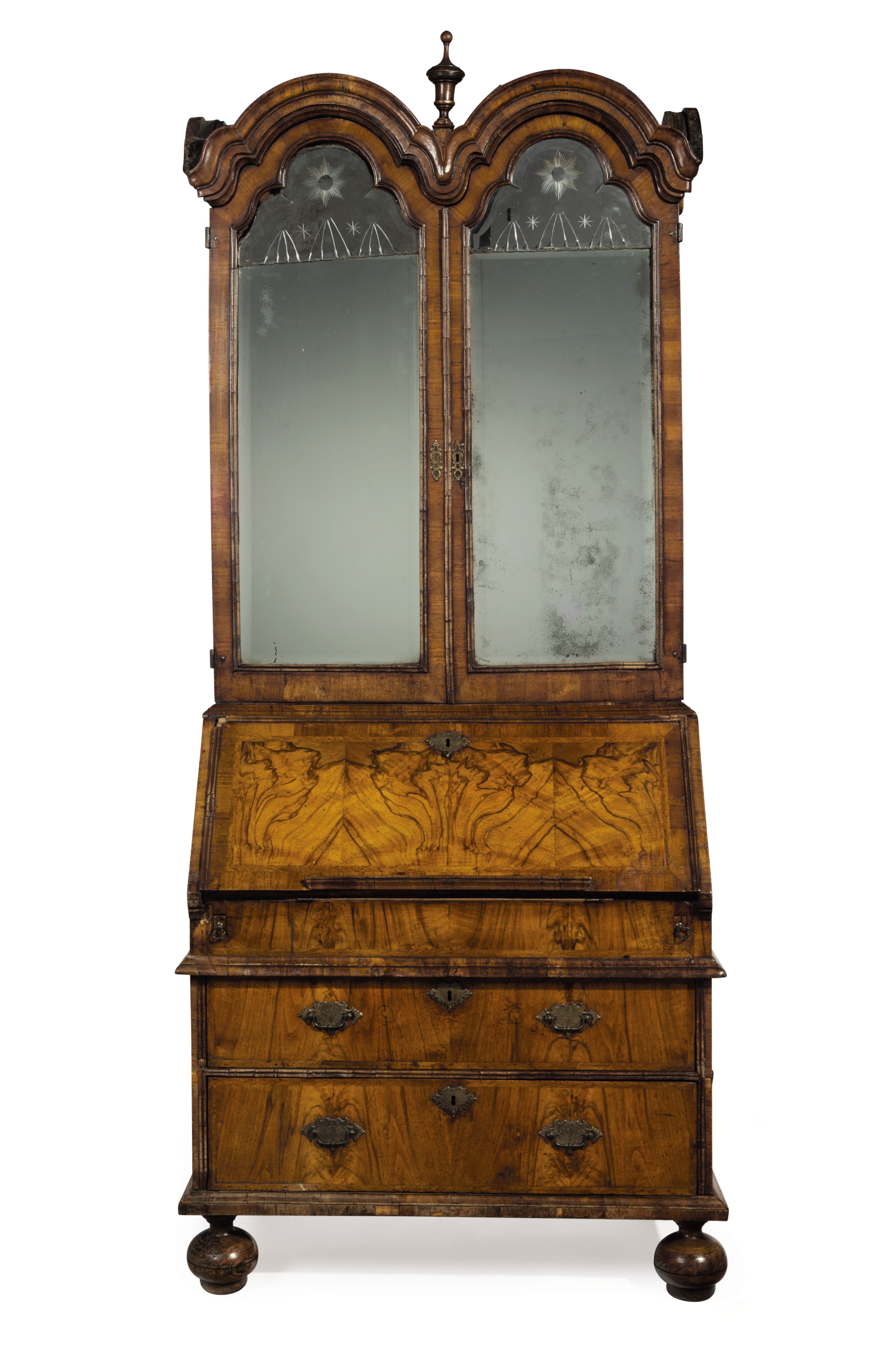 A QUEEN ANNE WALNUT DOUBLEDOMED