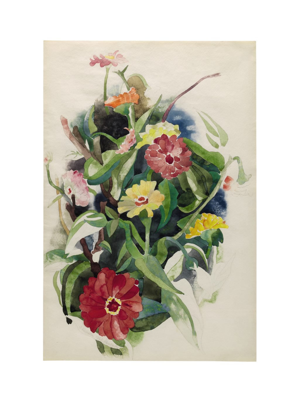Charles Demuth 1883 1935 Zinnias A Double Sided Work 20th