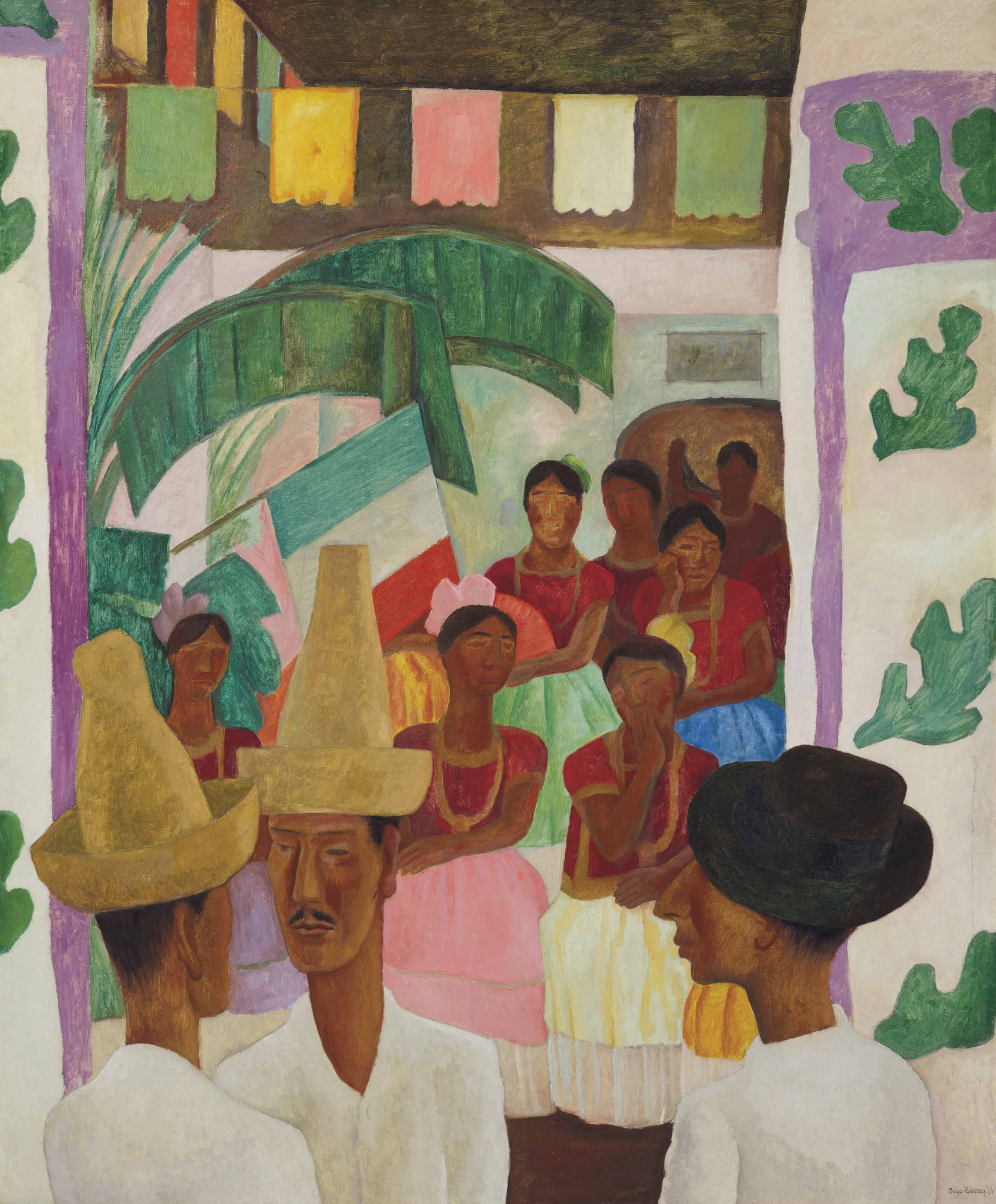Diego Rivera (1886-1957), The Rivals, painted in 1931. 60 x 50  in (152.4 x 127  cm). Sold for $9,762,500 on 9 May 2018 at Christie&rsquo;s in New York.&nbsp;Artwork: &copy; Banco de M&eacute;xico Diego Rivera Frida Kahlo Museums Trust, Mexico, D.F. / DACS 2018