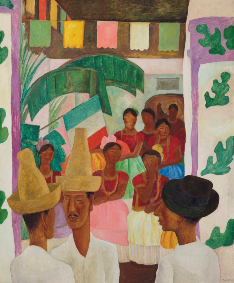Diego Rivera (1886-1957), The Rivals, painted in 1931. 60 x 50  in (152.4 x 127  cm). Sold for $9,762,500 in The Collection of Peggy and David Rockefeller Art of the Americas, Evening Sale on 9 May 2018 at Christie’s in New York