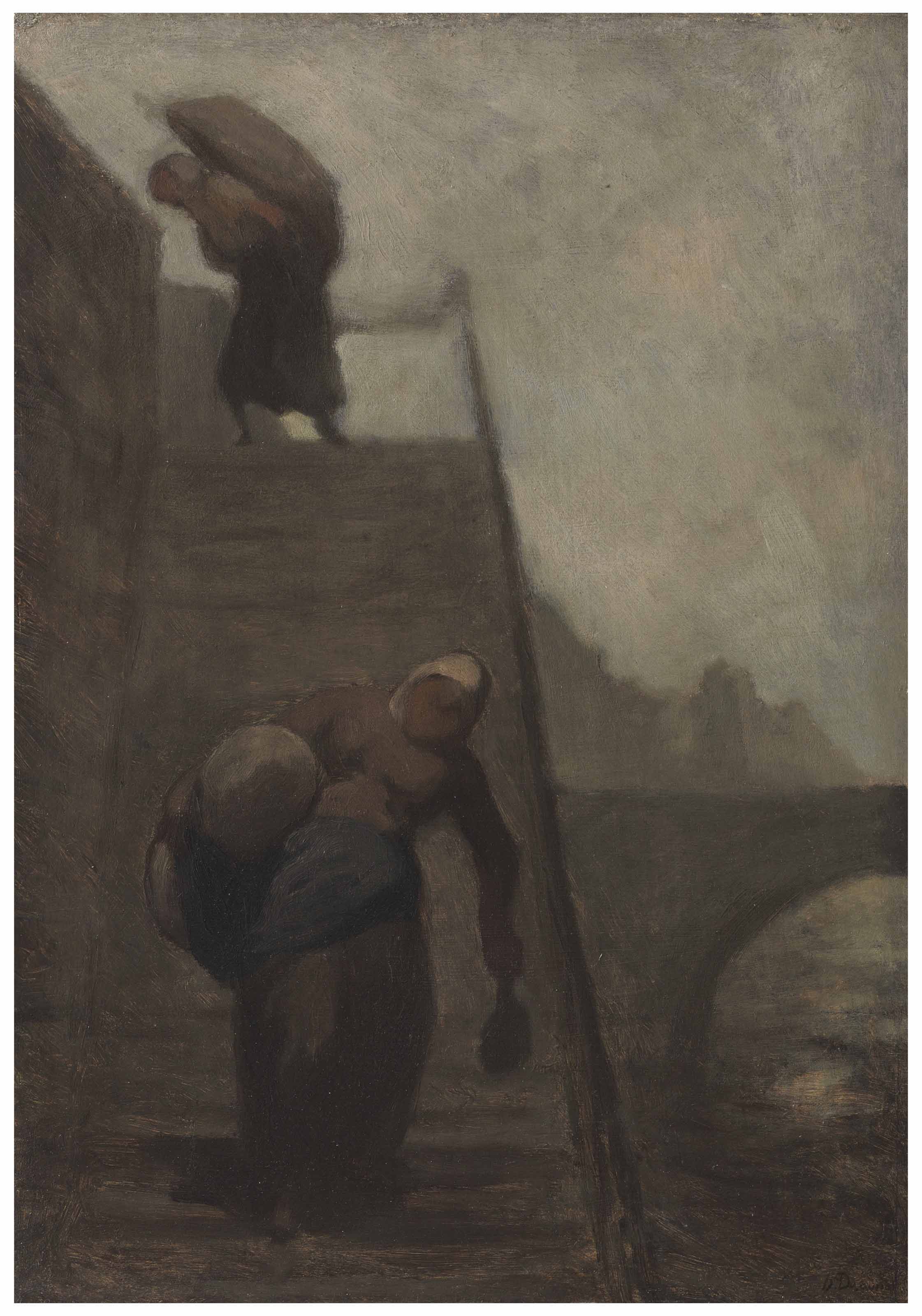 Honore Daumier 1808 1879 Les Laveuses Du Quai D Anjou Les Blanchisseuses Les Laveuses Sur L Escalier 19th Century Paintings Christie S