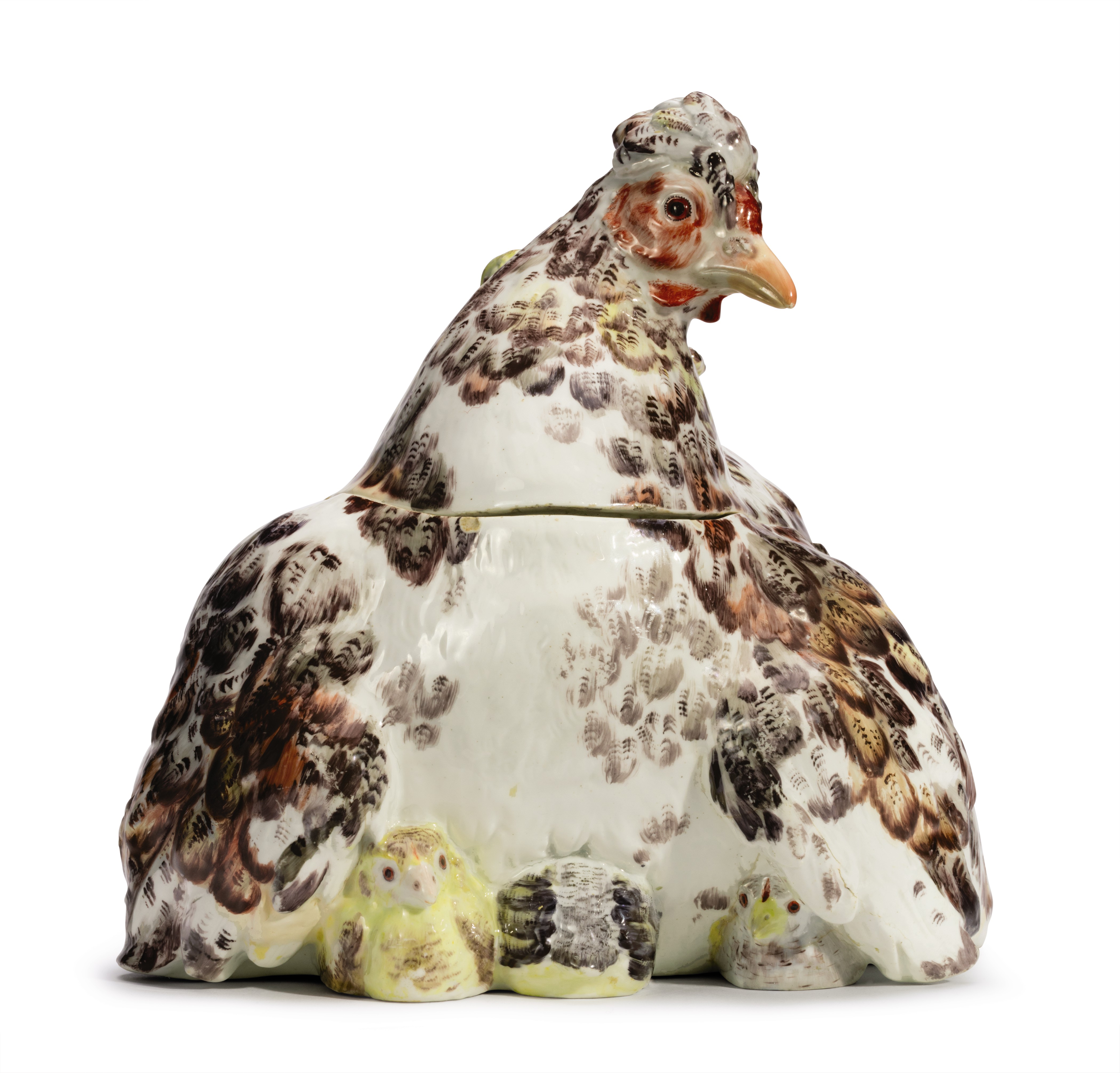 A Chelsea Porcelain Hen And Chickens Tureen And Cover